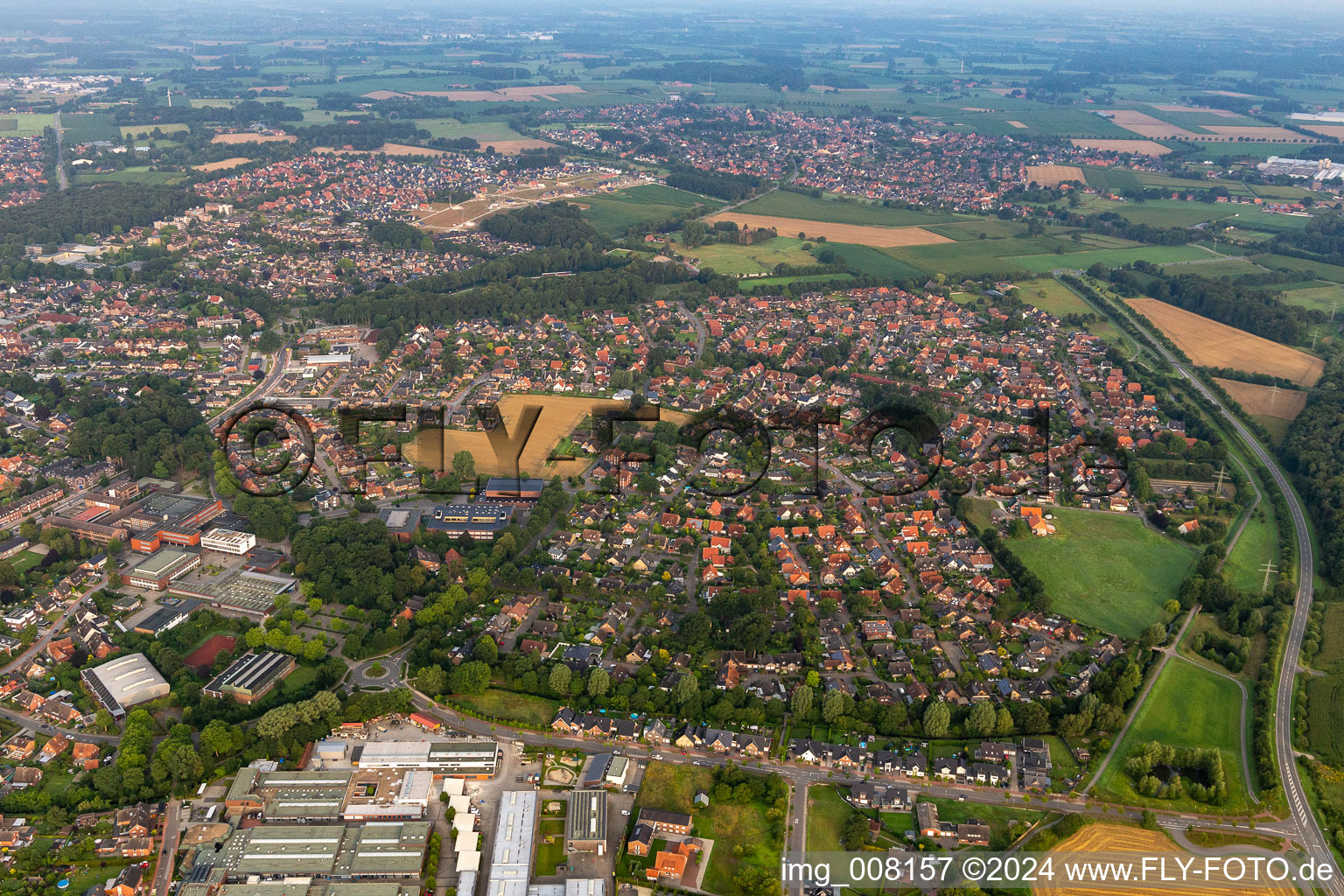 Vue oblique de Ahaus dans le département Rhénanie du Nord-Westphalie, Allemagne