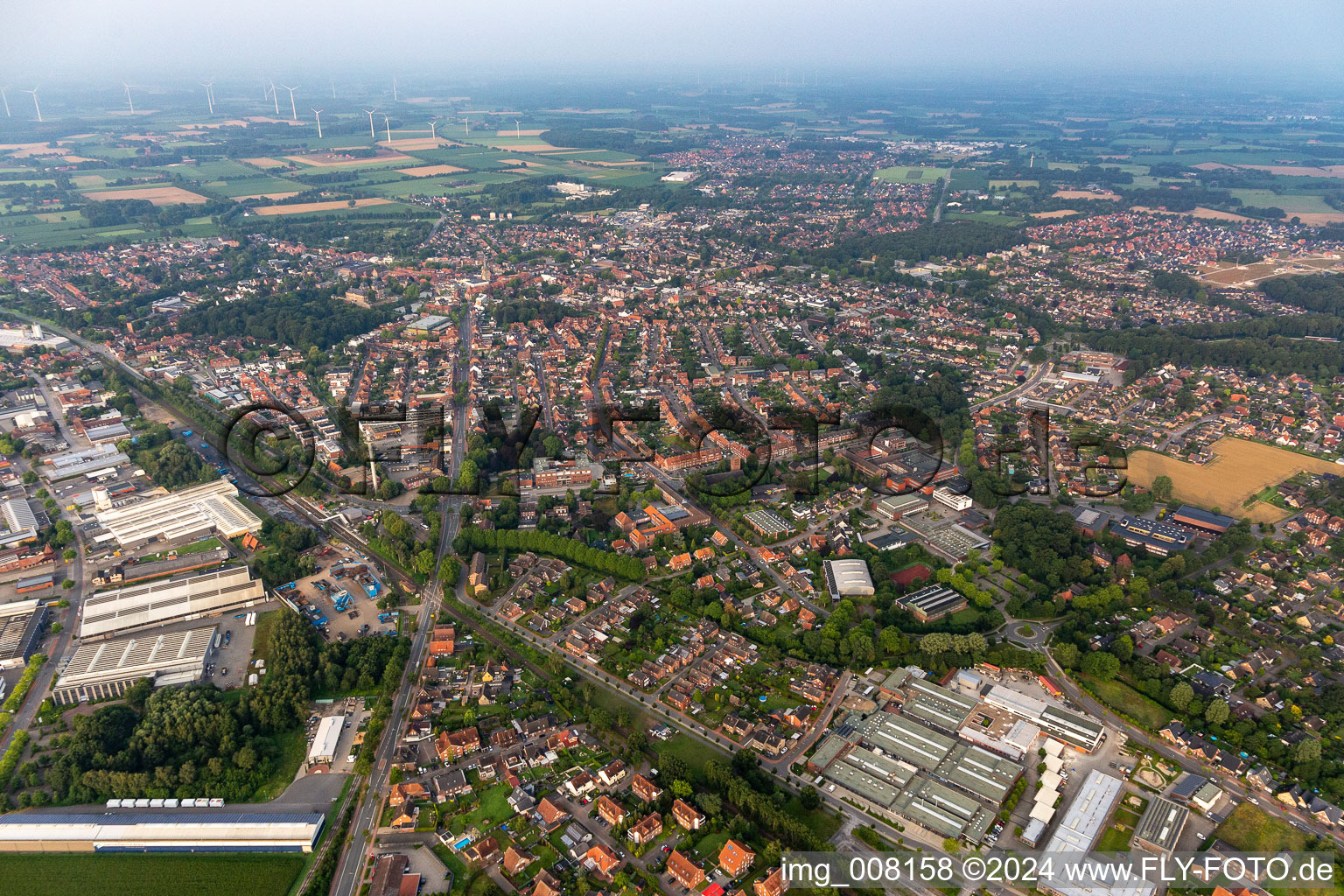 Ahaus dans le département Rhénanie du Nord-Westphalie, Allemagne d'en haut