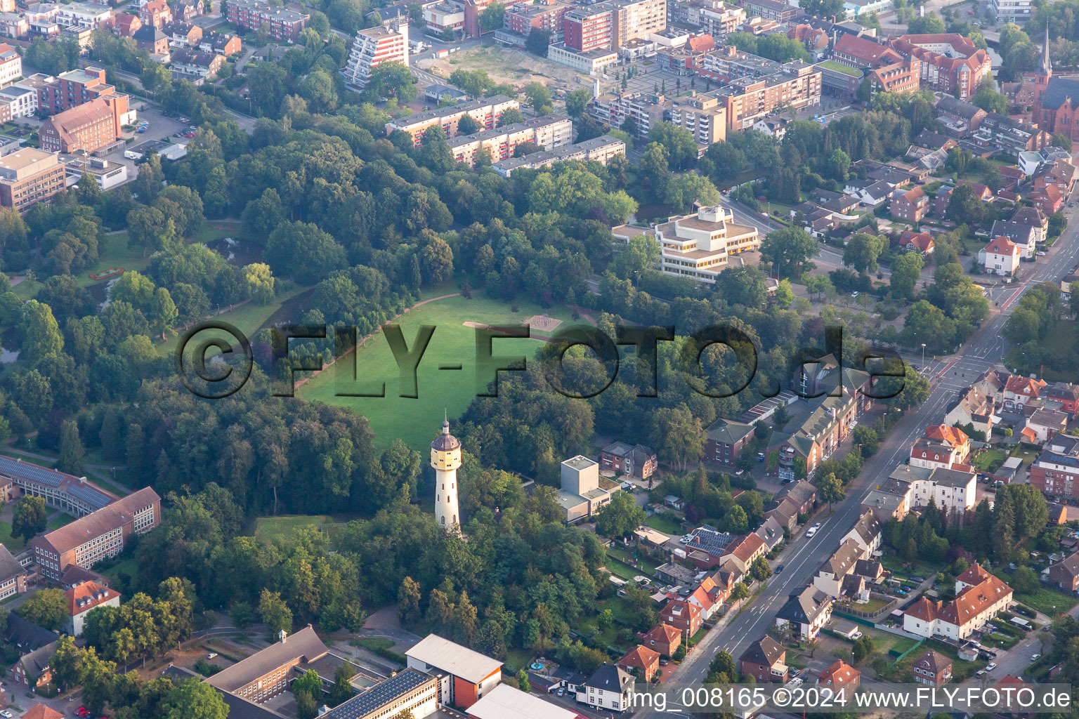 Vue aérienne de Parc de la ville à Gronau dans le département Rhénanie du Nord-Westphalie, Allemagne