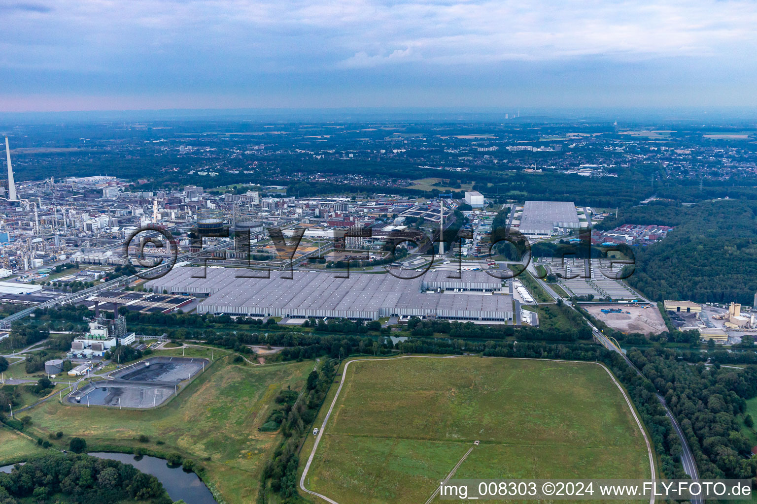 Vue aérienne de Parc chimique Marl à le quartier Chemiezone in Marl dans le département Rhénanie du Nord-Westphalie, Allemagne