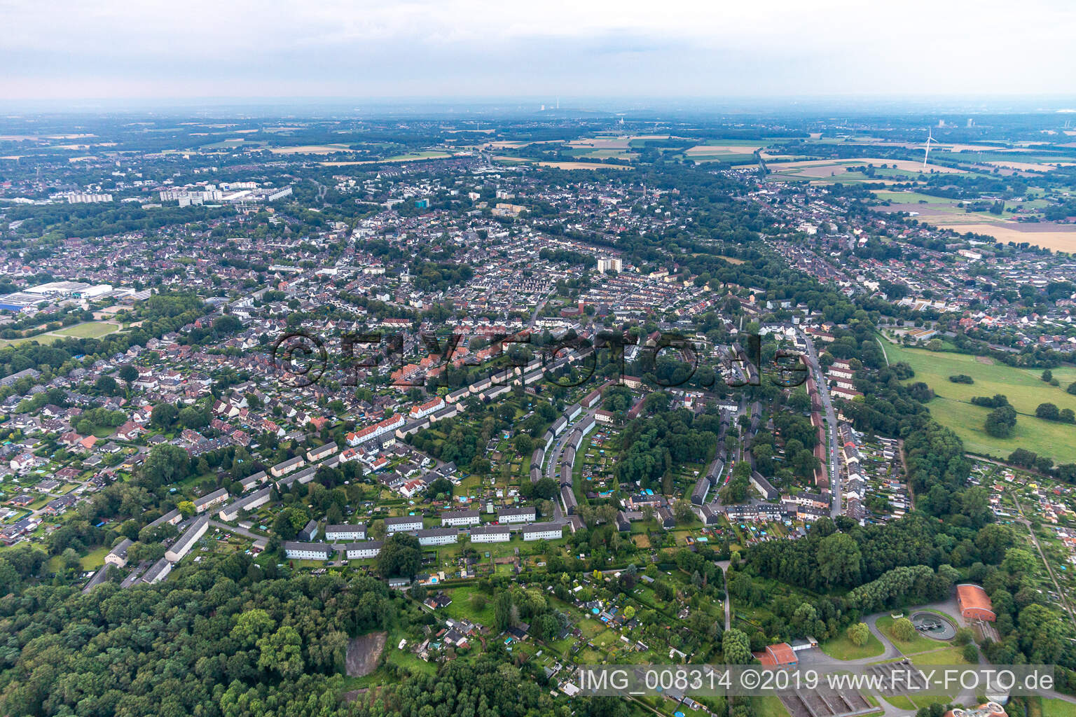 Vue aérienne de Marl dans le département Rhénanie du Nord-Westphalie, Allemagne