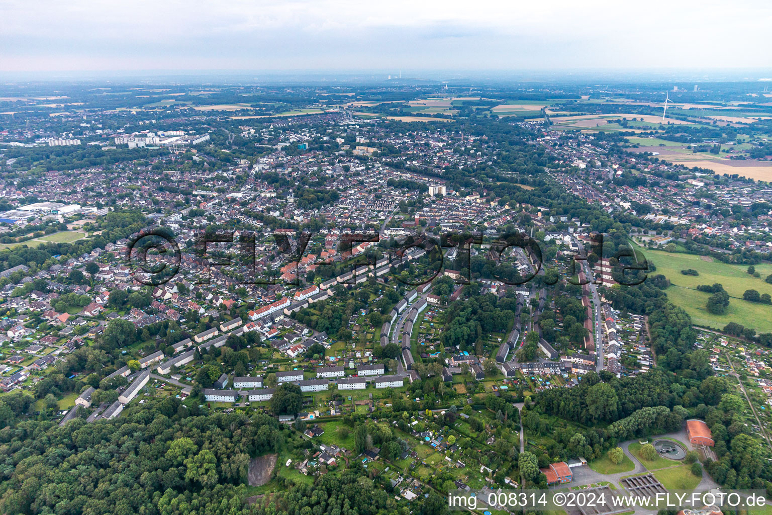 Vue aérienne de Quartier Brassert in Marl dans le département Rhénanie du Nord-Westphalie, Allemagne