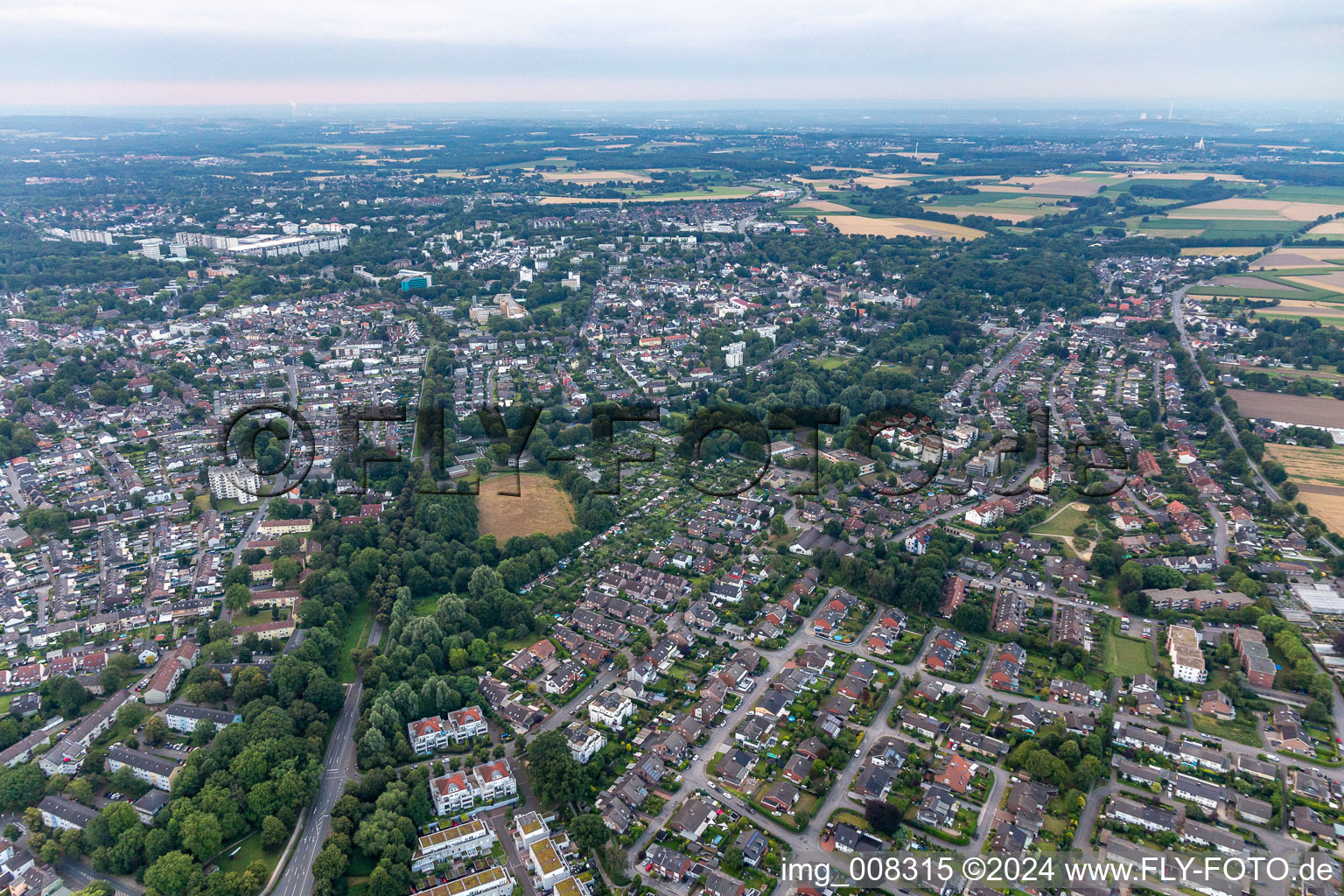 Vue aérienne de Alt-Marl à le quartier Alt-Marl in Marl dans le département Rhénanie du Nord-Westphalie, Allemagne