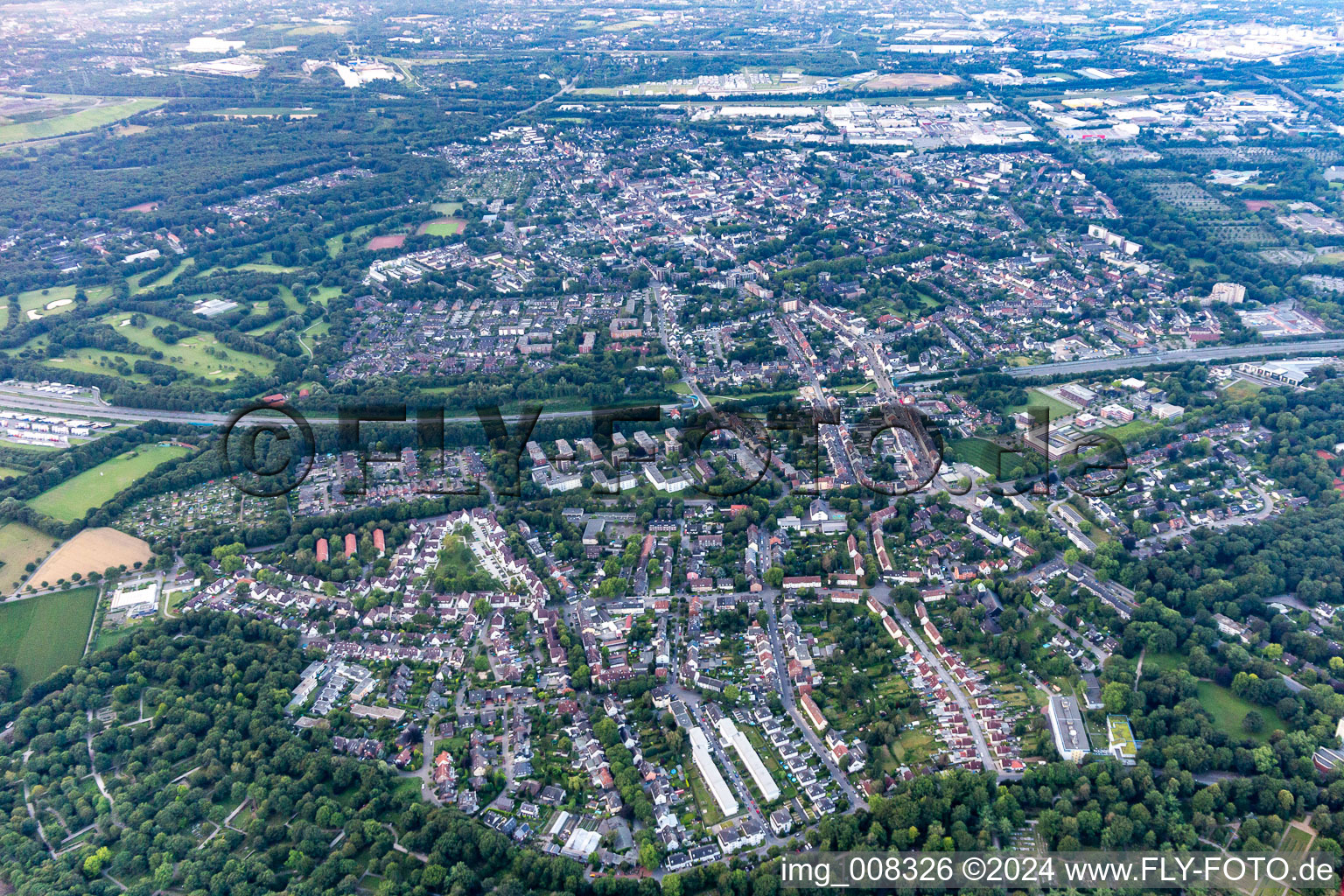 Vue aérienne de Quartier Erle in Gelsenkirchen dans le département Rhénanie du Nord-Westphalie, Allemagne