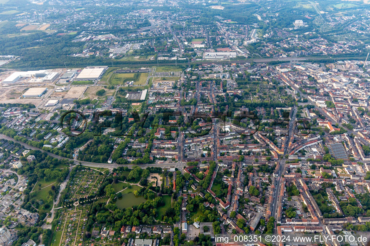 Vue aérienne de Parc Bulmker à Bulmke-Hüllen dans le département Rhénanie du Nord-Westphalie, Allemagne