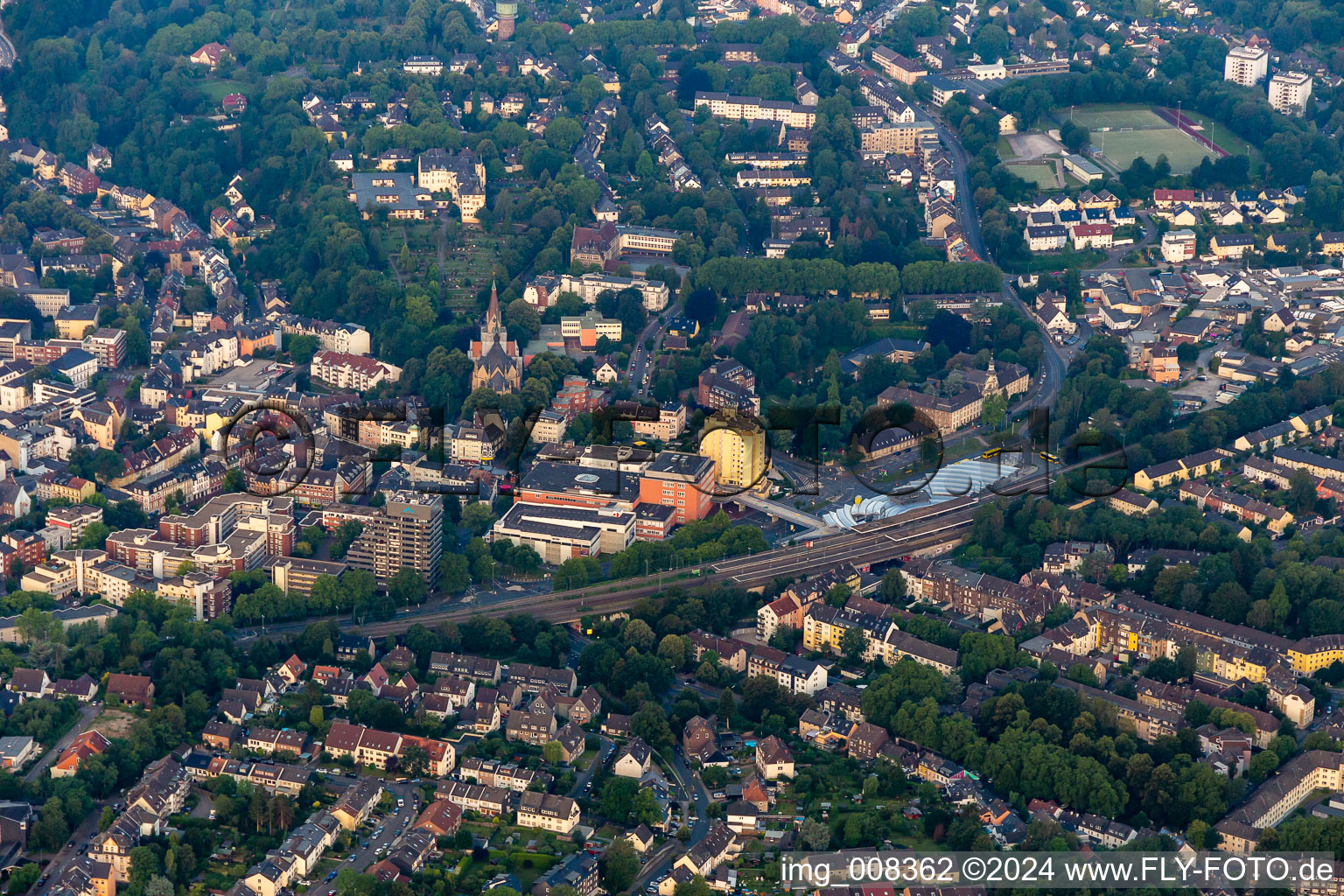 Vue aérienne de Quartier Steele in Essen dans le département Rhénanie du Nord-Westphalie, Allemagne