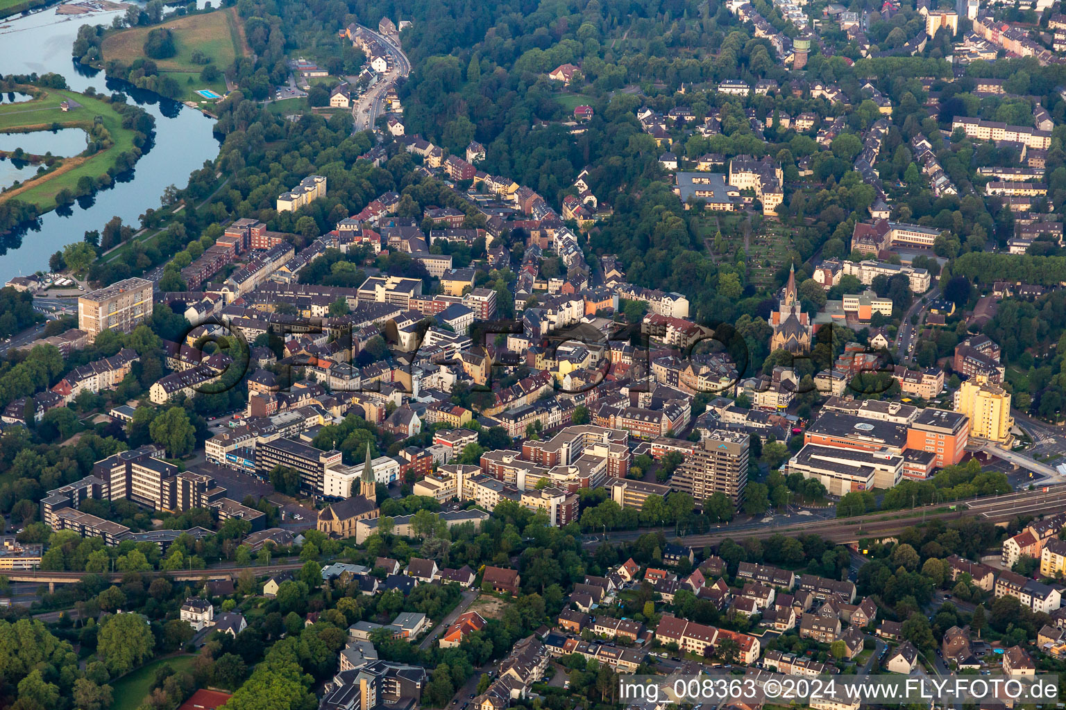 Vue aérienne de Quartier Steele in Essen dans le département Rhénanie du Nord-Westphalie, Allemagne