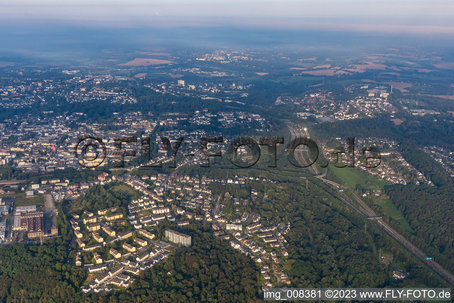 Vue aérienne de Velbert dans le département Rhénanie du Nord-Westphalie, Allemagne