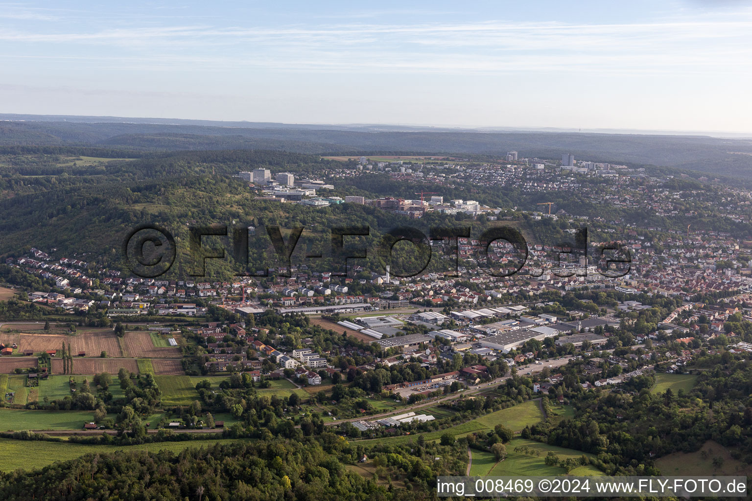 Vue aérienne de Clinique BG, Université et Hôpital Universitaire Tübingen à Tübingen dans le département Bade-Wurtemberg, Allemagne