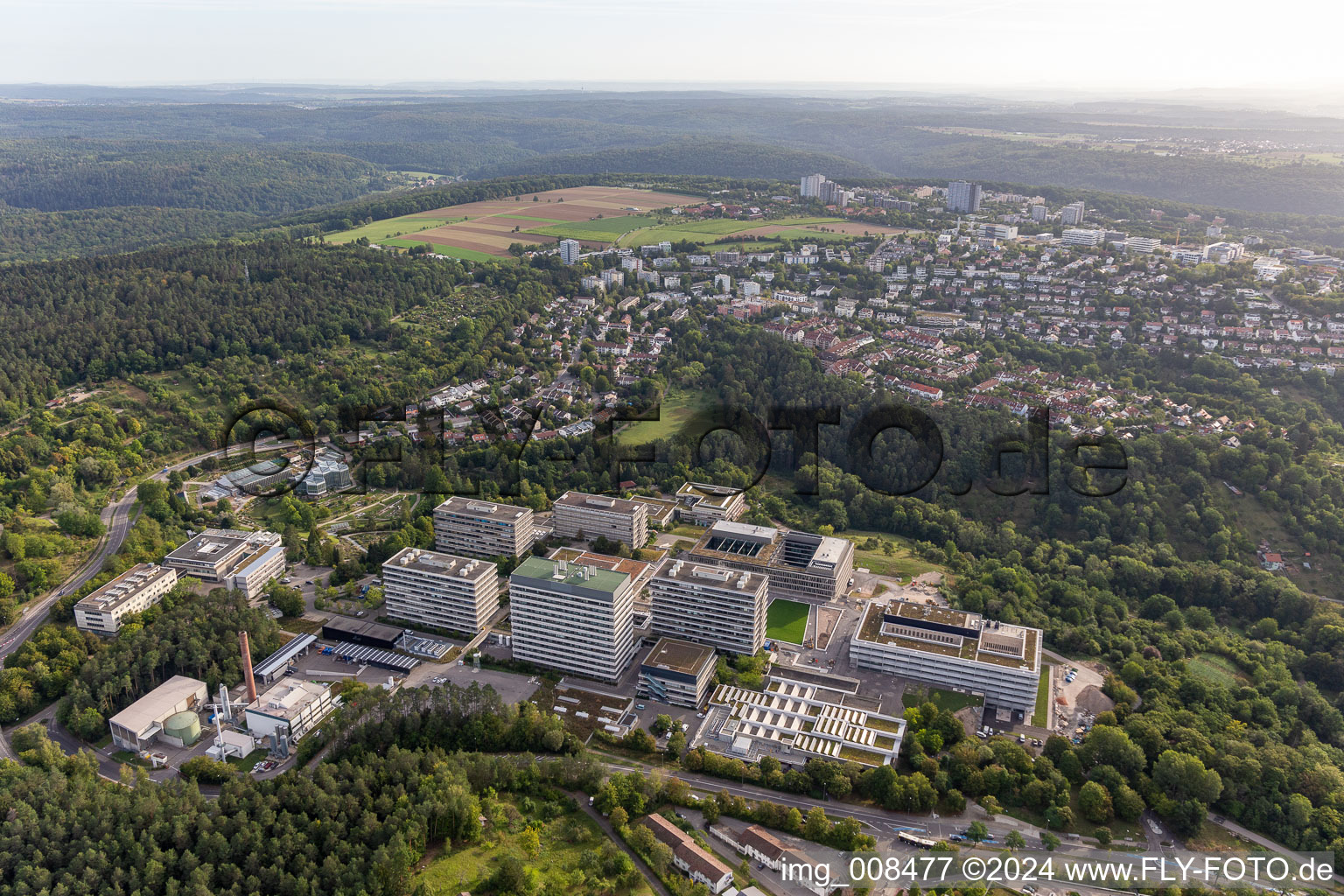 Vue aérienne de Université Tübingen à Tübingen dans le département Bade-Wurtemberg, Allemagne