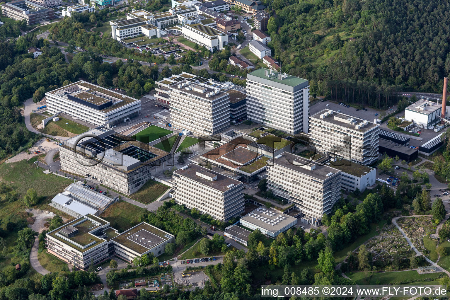 Photographie aérienne de Campus universitaire Tübingen sur la Schnarrenbergstrasse à Tübingen dans le département Bade-Wurtemberg, Allemagne