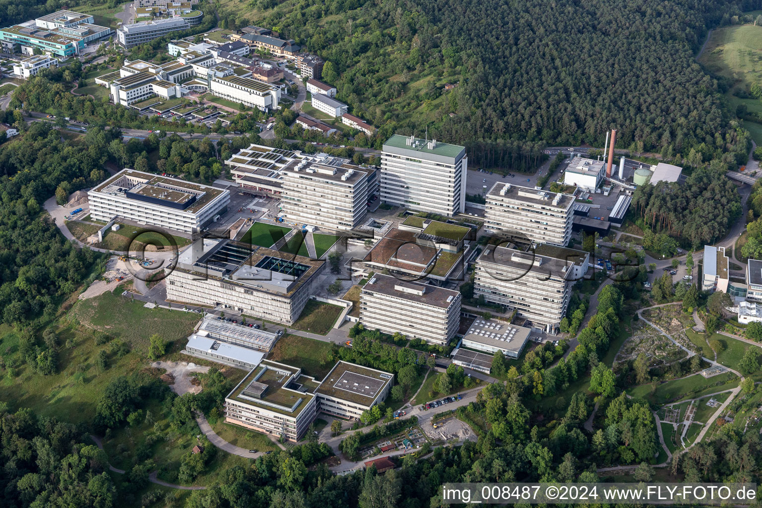 Vue oblique de Université Tübingen à Tübingen dans le département Bade-Wurtemberg, Allemagne