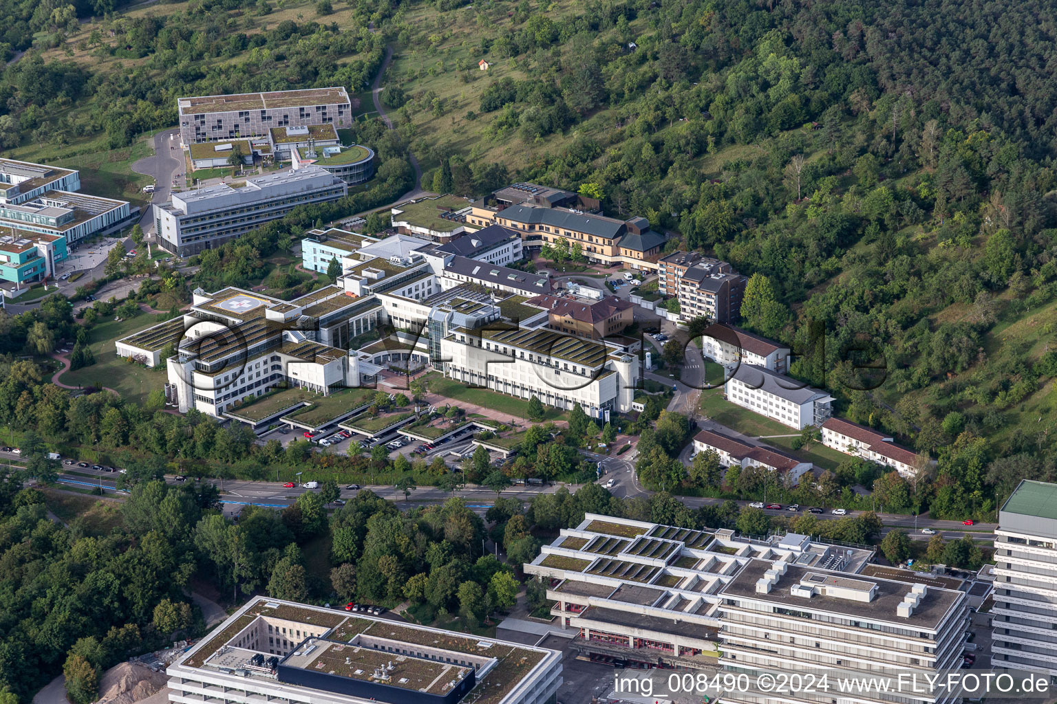 Vue aérienne de Clinique d'accidents BG Tübingen à Tübingen dans le département Bade-Wurtemberg, Allemagne