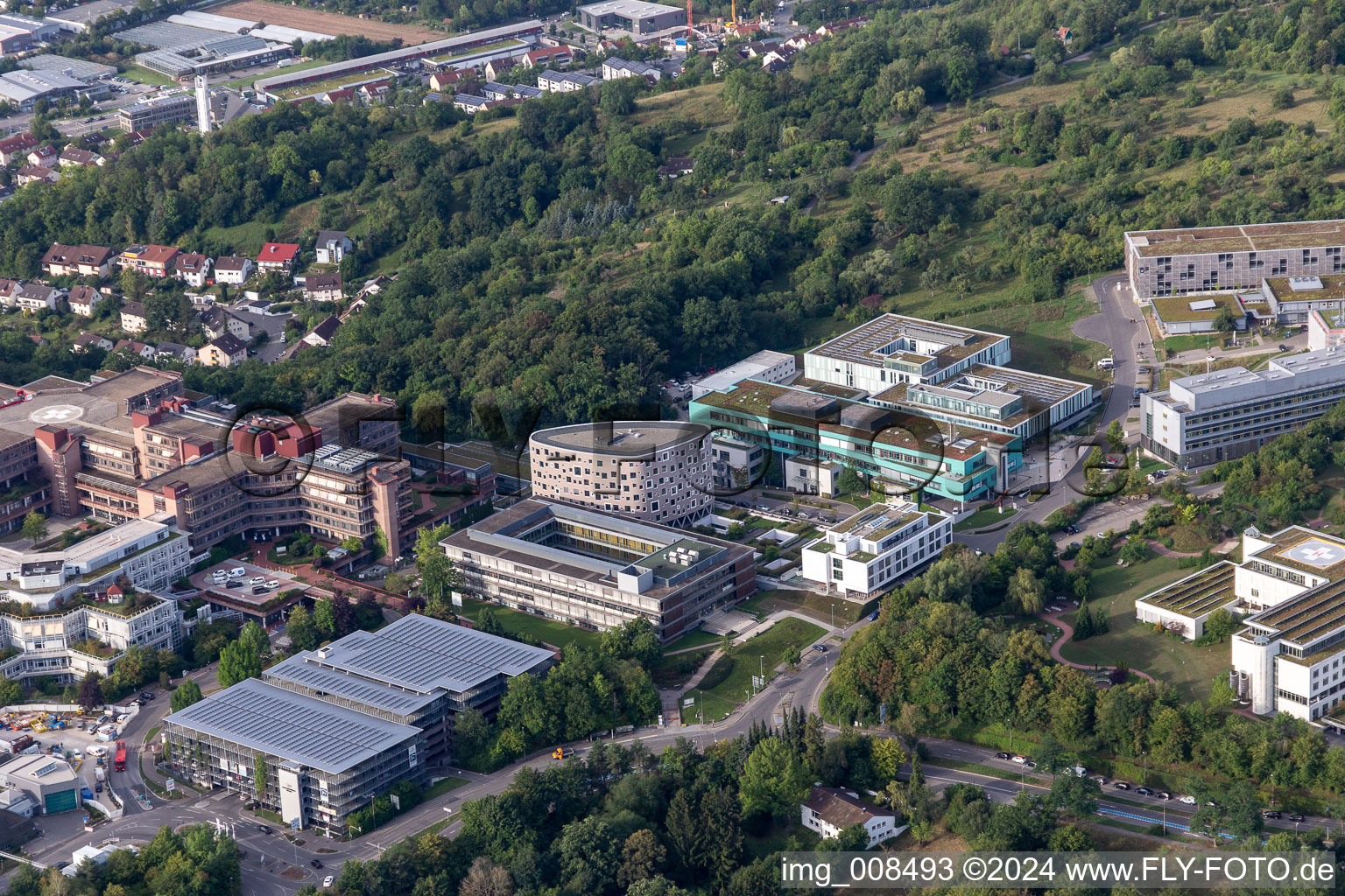 Vue aérienne de Hôpital universitaire Tübingen à Tübingen dans le département Bade-Wurtemberg, Allemagne