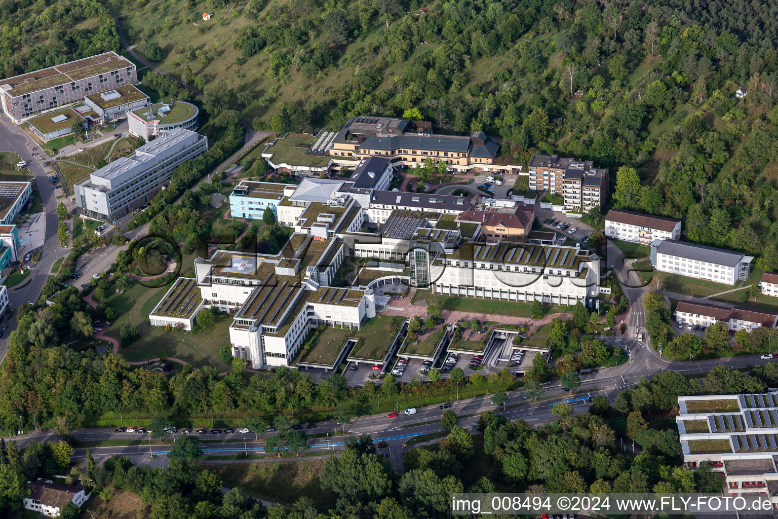 Vue aérienne de Clinique d'accidents BG Tübingen à Tübingen dans le département Bade-Wurtemberg, Allemagne