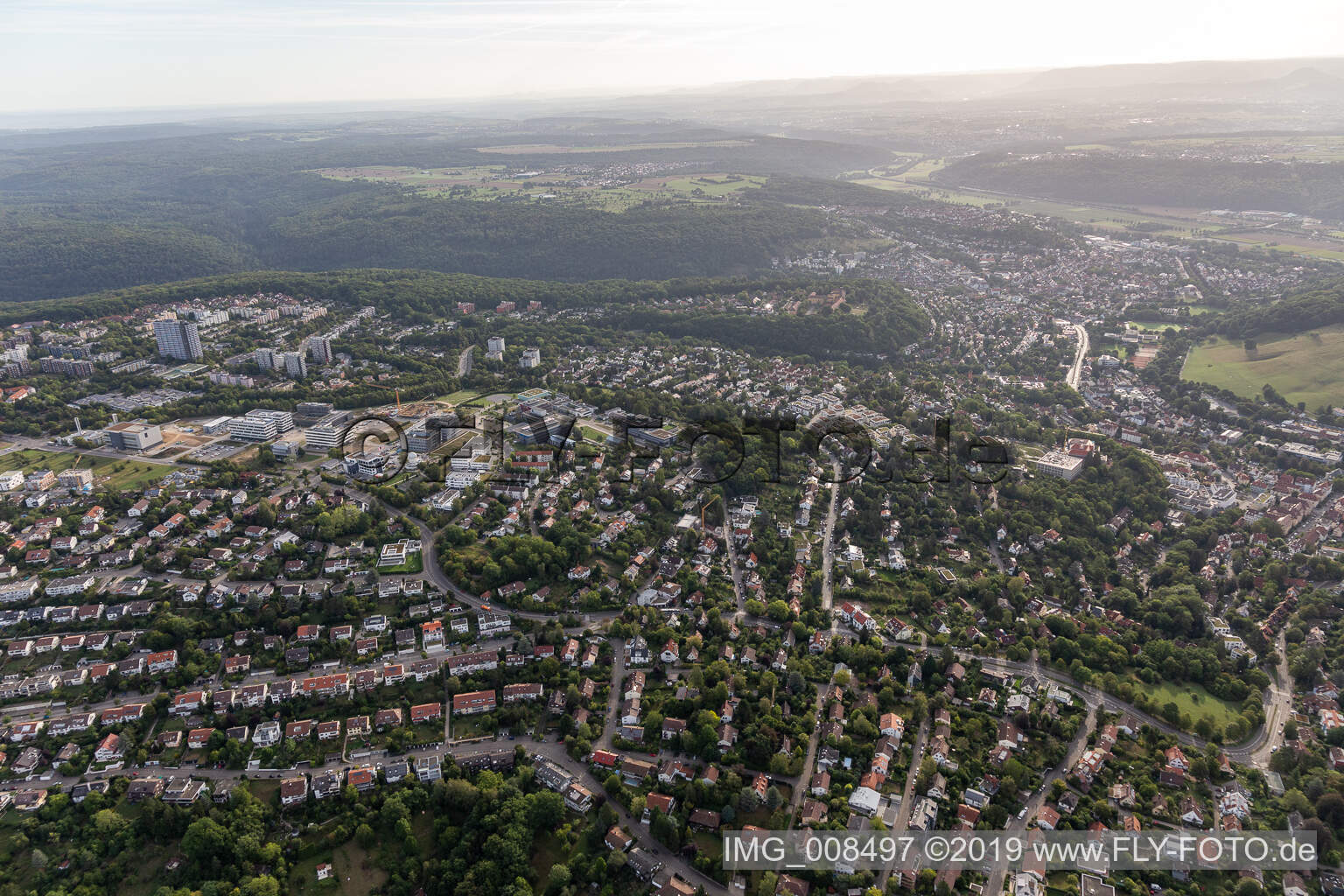 Vue aérienne de Quartier Universität in Tübingen dans le département Bade-Wurtemberg, Allemagne