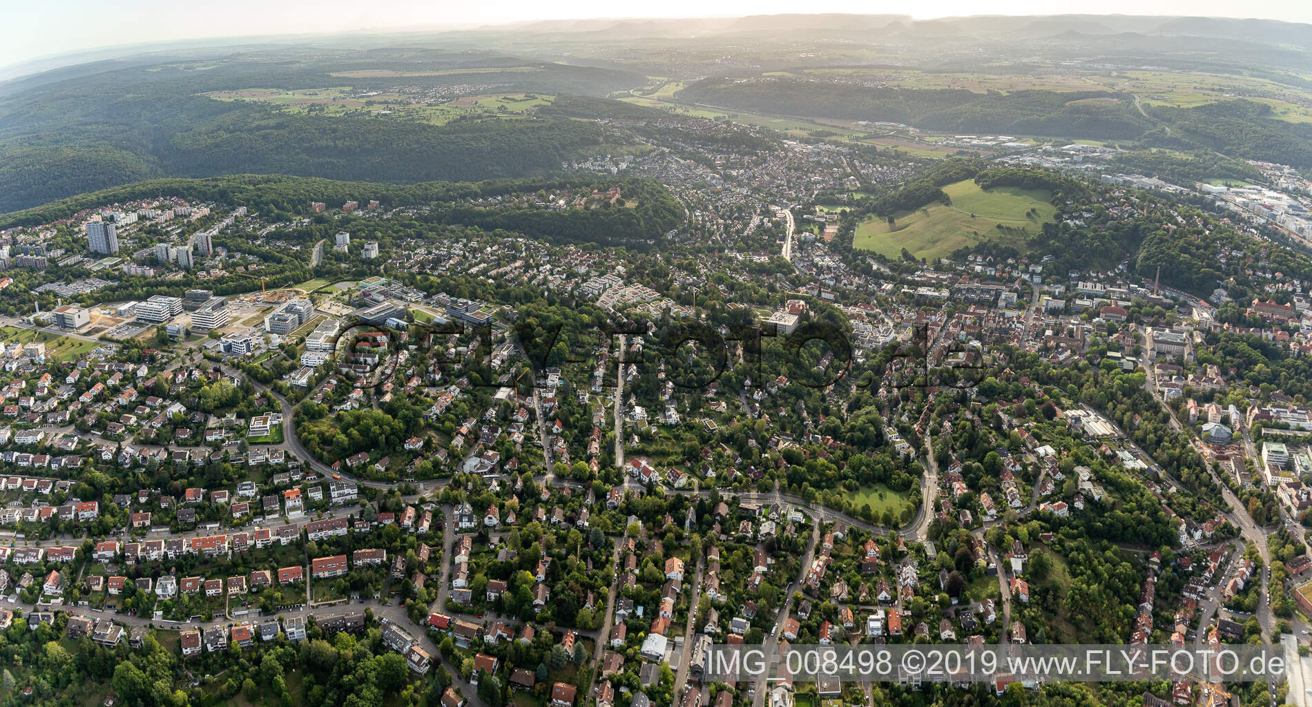 Vue aérienne de Denzenberg à Tübingen dans le département Bade-Wurtemberg, Allemagne