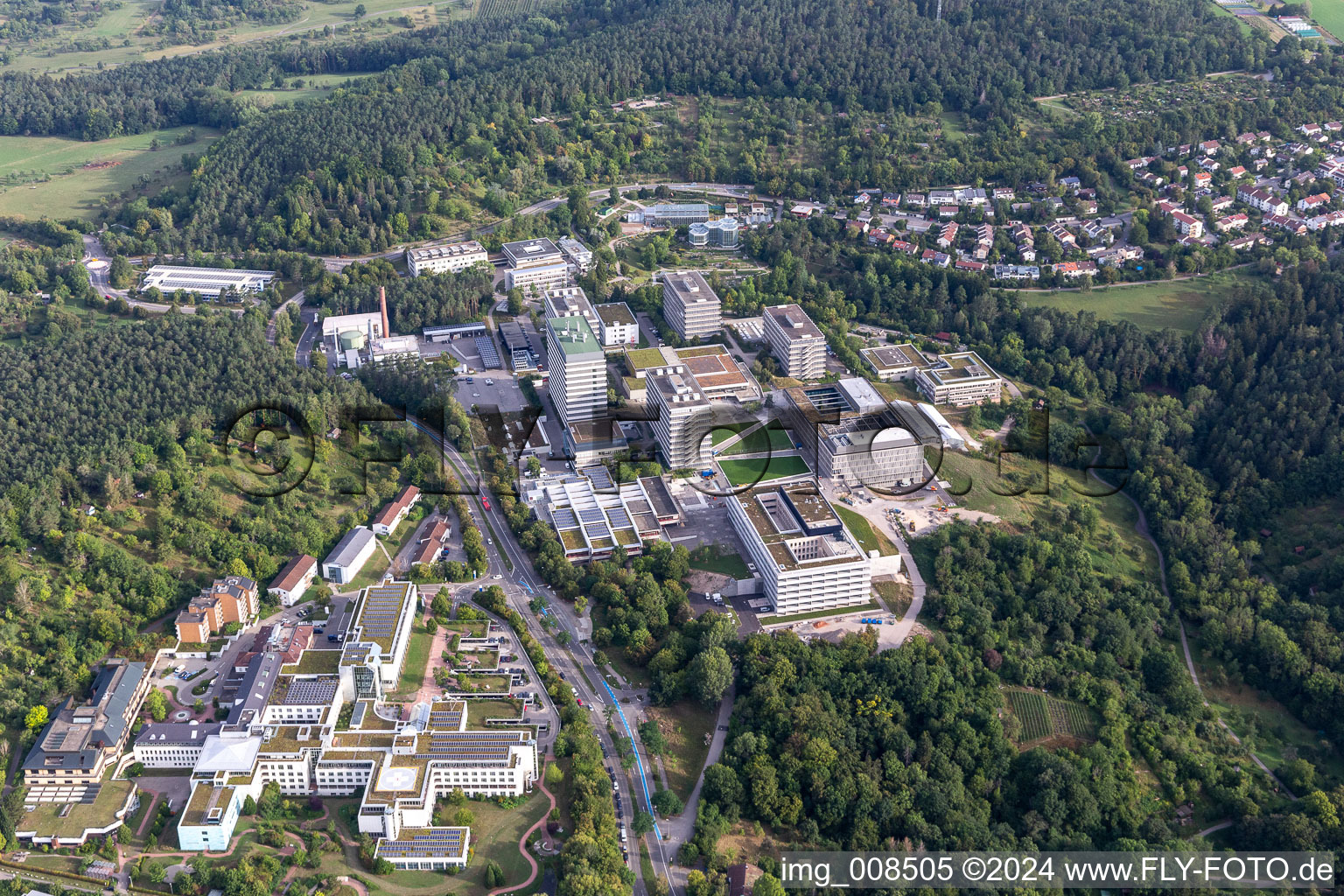 Université Tübingen à Tübingen dans le département Bade-Wurtemberg, Allemagne vue d'en haut