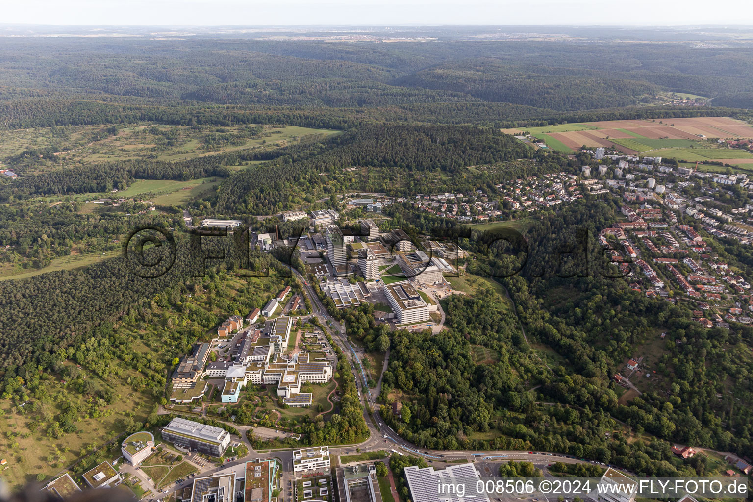 Université Tübingen à Tübingen dans le département Bade-Wurtemberg, Allemagne depuis l'avion