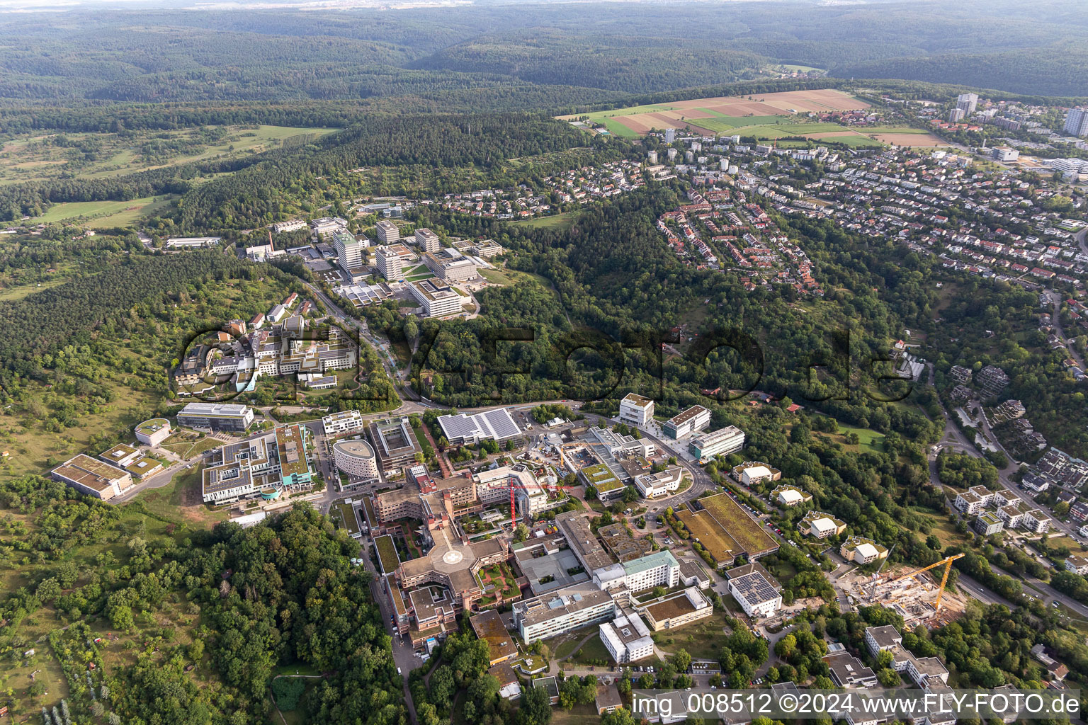 Clinique BG, Université et Hôpital Universitaire Tübingen à Tübingen dans le département Bade-Wurtemberg, Allemagne d'en haut