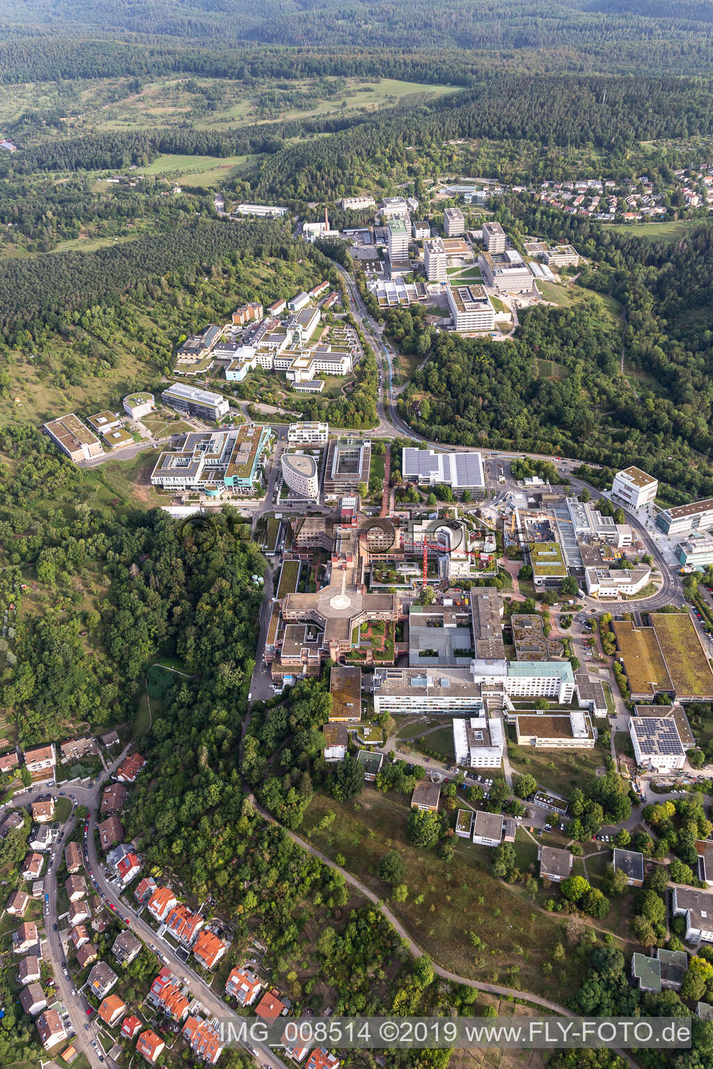 Clinique BG, Université et Hôpital Universitaire Tübingen à Tübingen dans le département Bade-Wurtemberg, Allemagne hors des airs