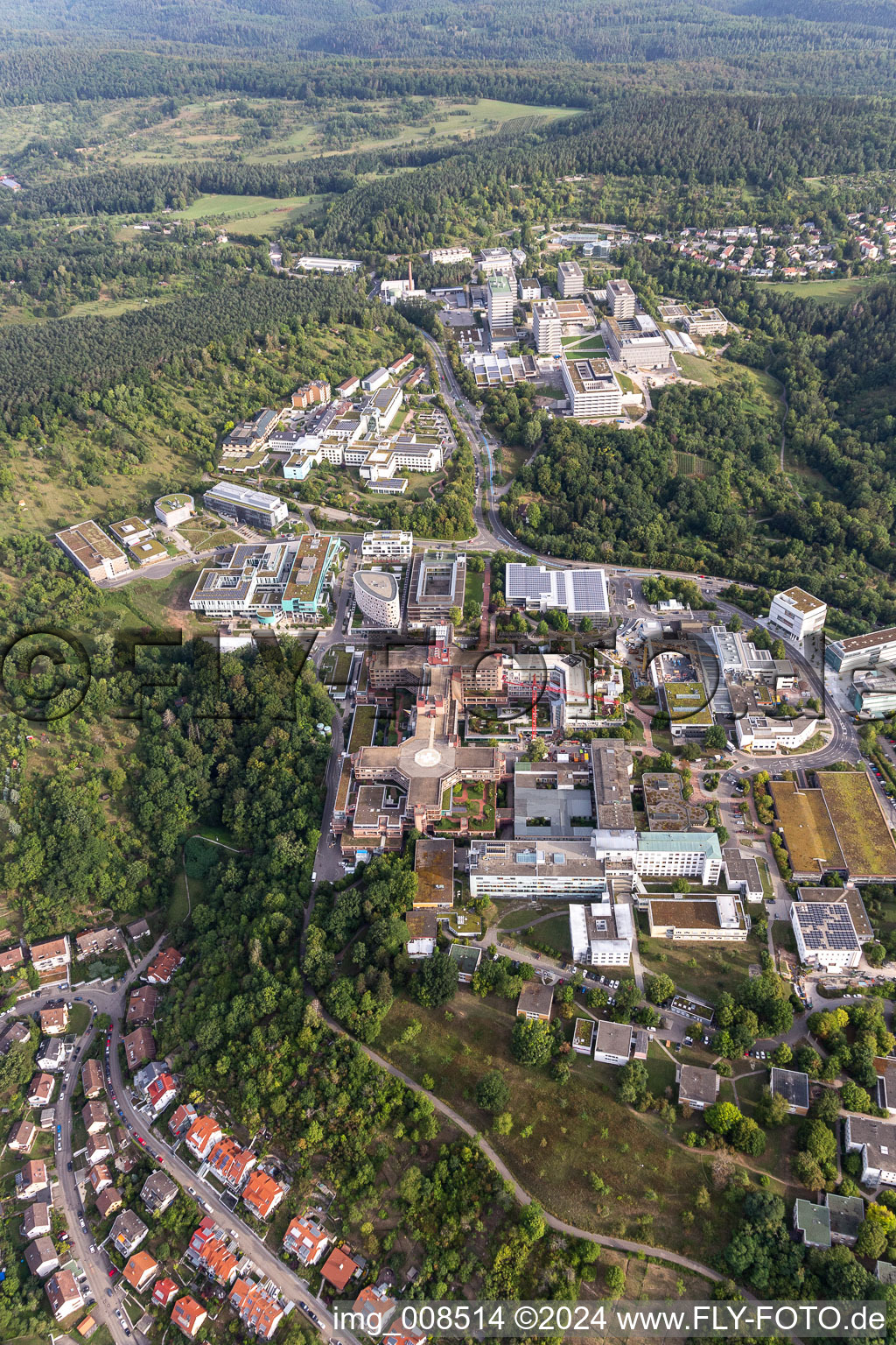 Clinique BG, Université et Hôpital Universitaire Tübingen à Tübingen dans le département Bade-Wurtemberg, Allemagne hors des airs