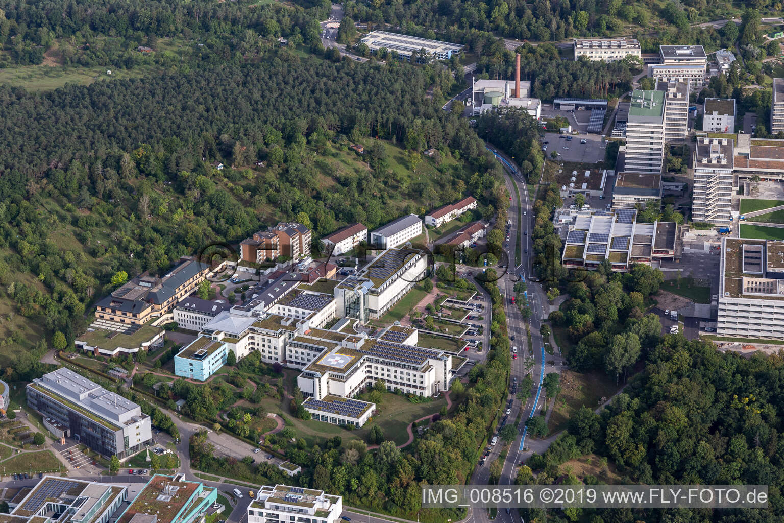 Vue aérienne de Clinique d'accidents BG Tübingen à le quartier Universität in Tübingen dans le département Bade-Wurtemberg, Allemagne