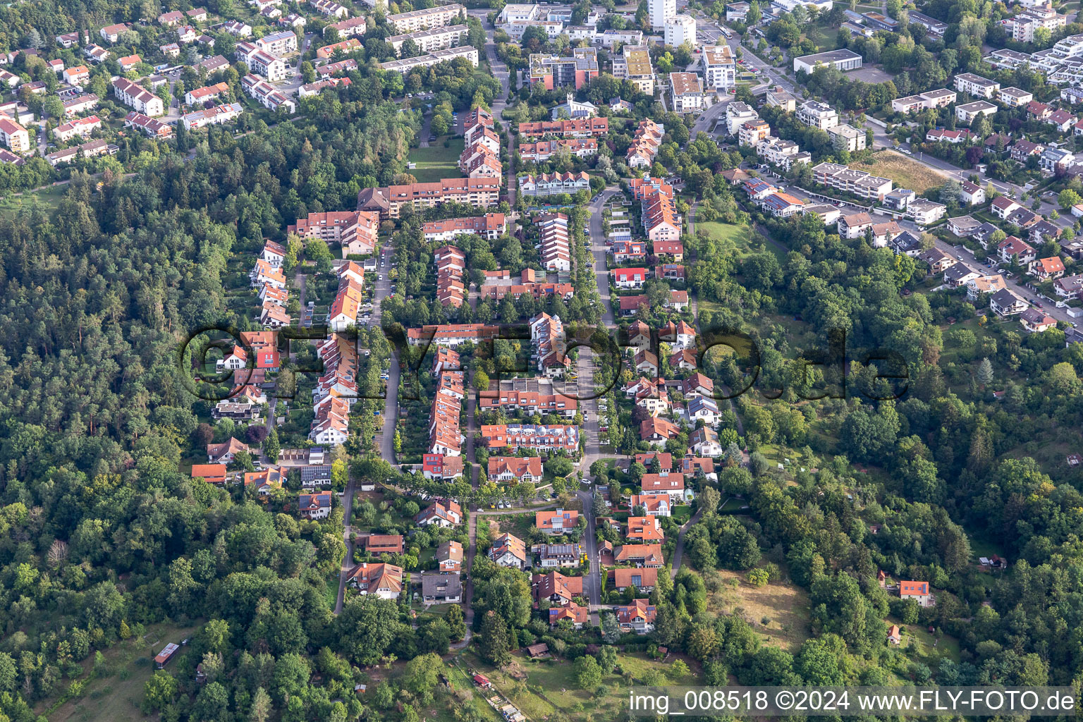 Vue aérienne de Cuve à Tübingen dans le département Bade-Wurtemberg, Allemagne