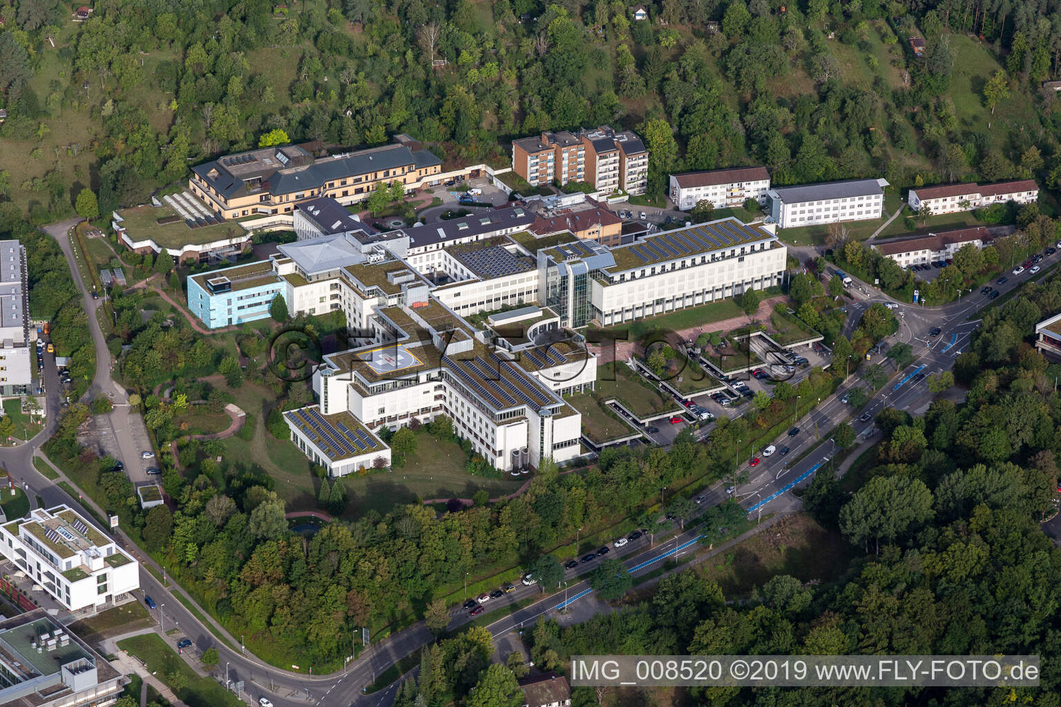 Clinique d'accidents BG Tübingen à Tübingen dans le département Bade-Wurtemberg, Allemagne hors des airs