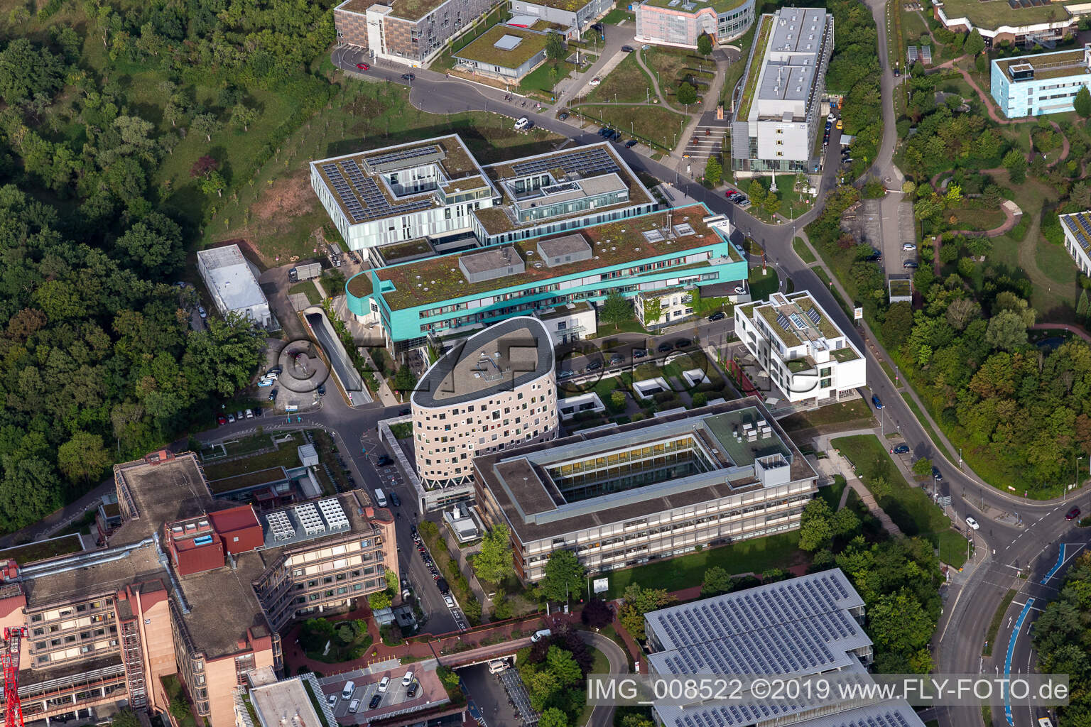 Photographie aérienne de Hôpital universitaire Tübingen à le quartier Universität in Tübingen dans le département Bade-Wurtemberg, Allemagne