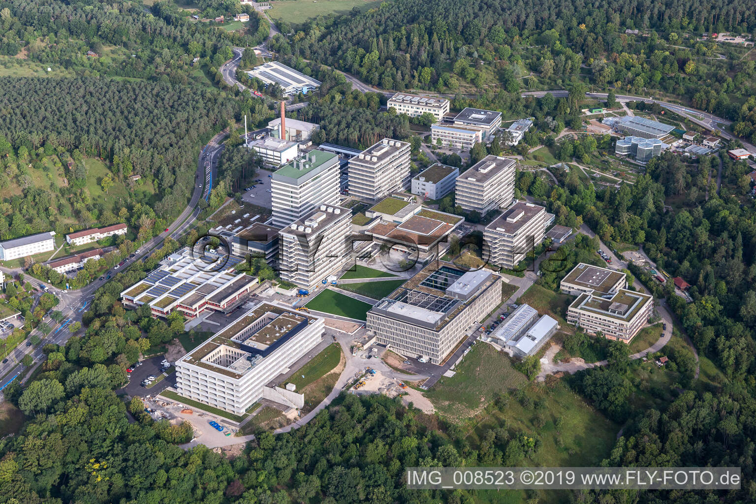 Université Tübingen à Tübingen dans le département Bade-Wurtemberg, Allemagne vue du ciel