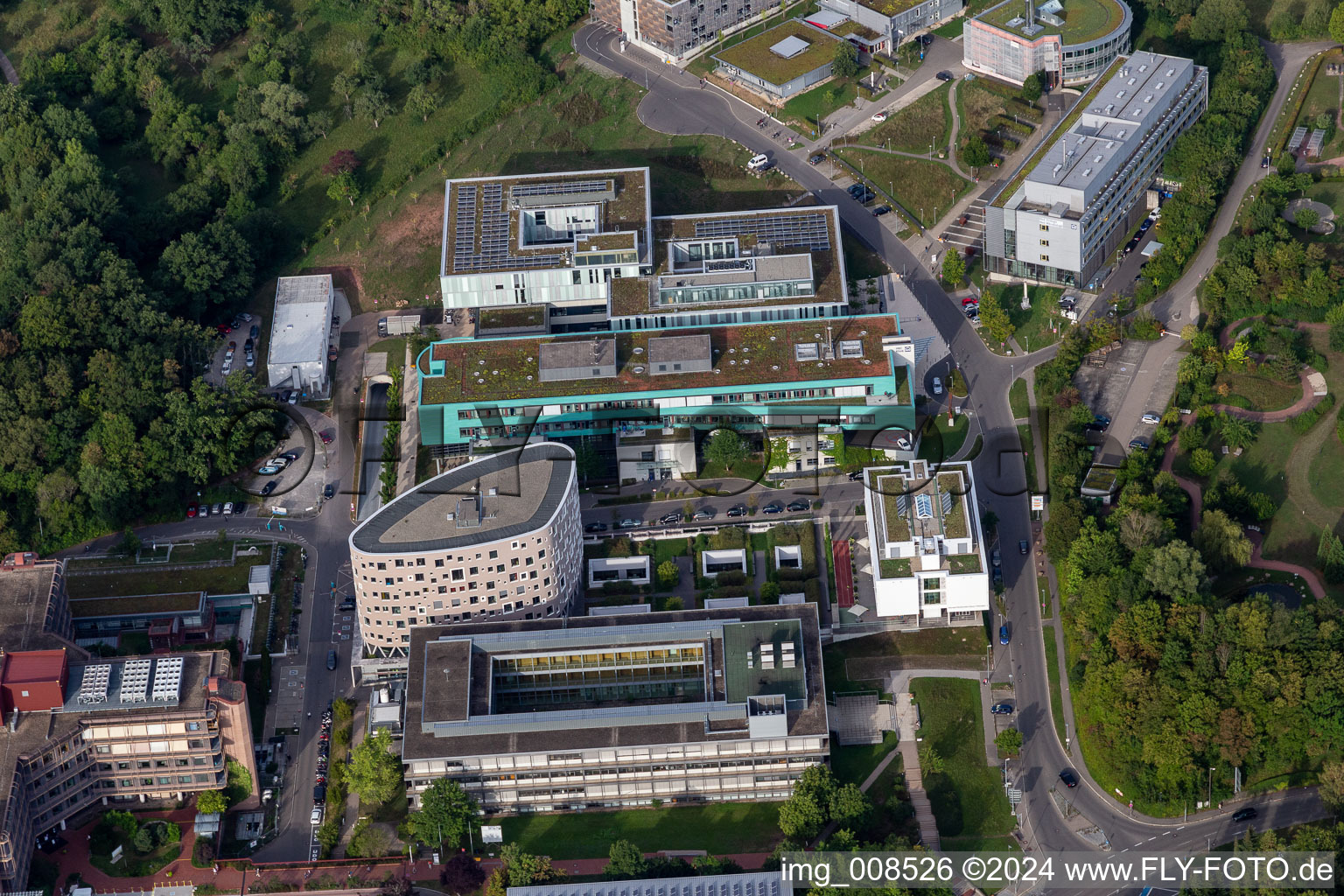 Hôpital universitaire Tübingen à Tübingen dans le département Bade-Wurtemberg, Allemagne d'en haut