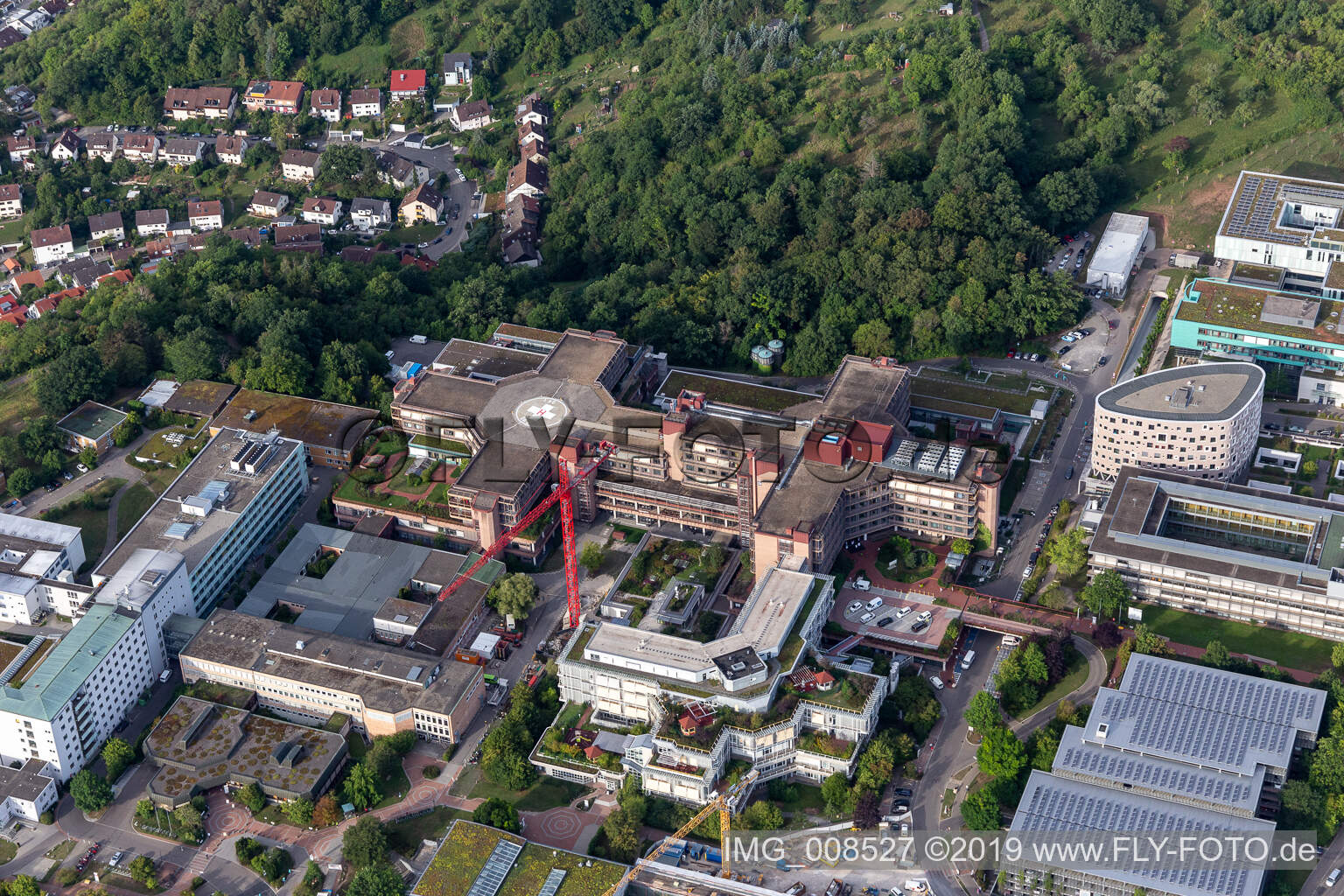 Hôpital universitaire Tübingen à Tübingen dans le département Bade-Wurtemberg, Allemagne vue d'en haut