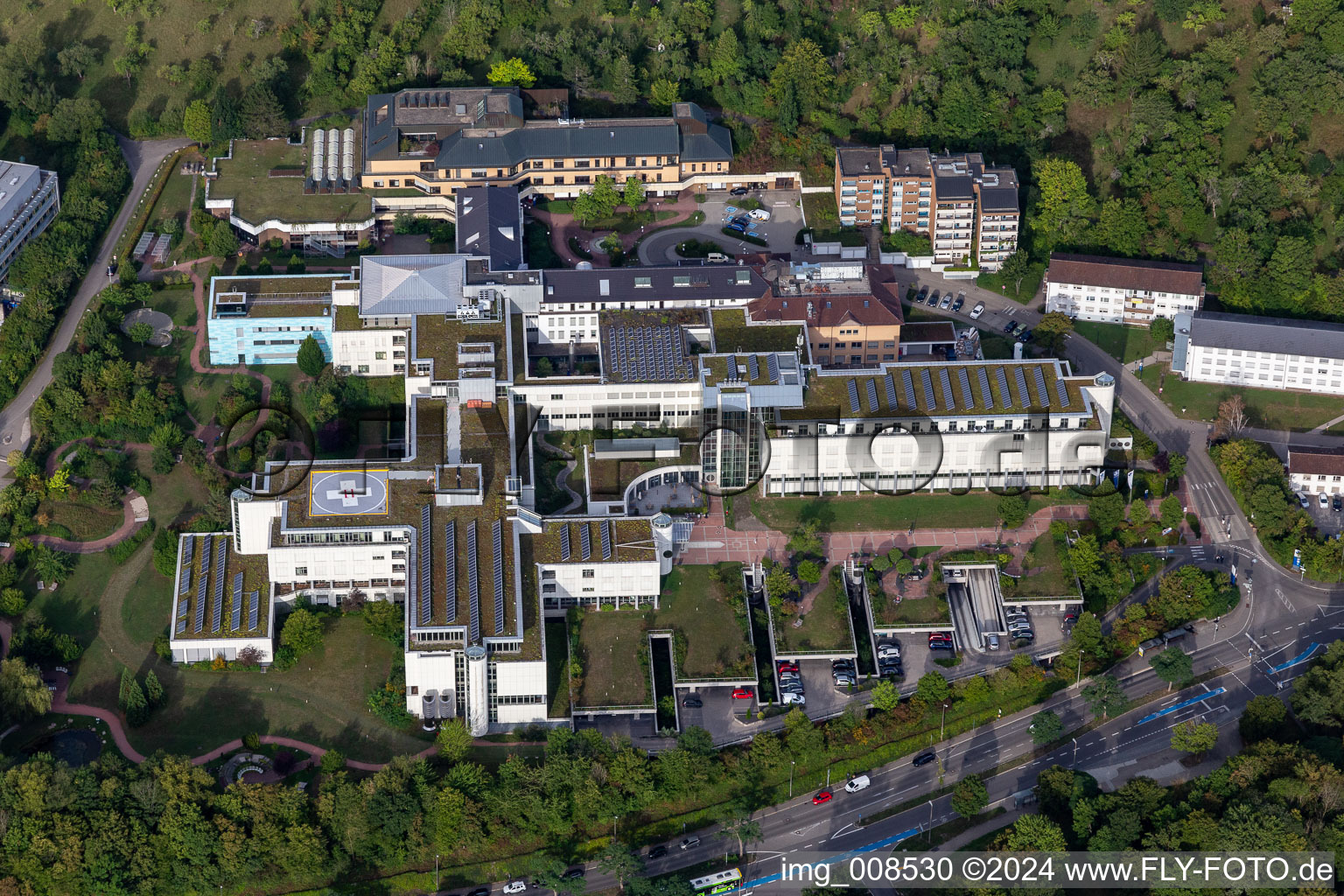 Vue oblique de Clinique d'accidents BG Tübingen à Tübingen dans le département Bade-Wurtemberg, Allemagne