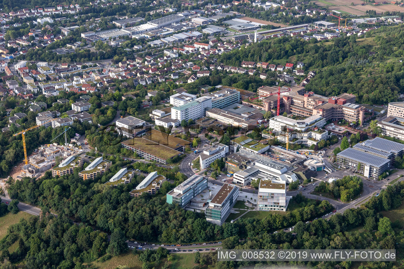 Hôpital universitaire Tübingen à Tübingen dans le département Bade-Wurtemberg, Allemagne vue du ciel
