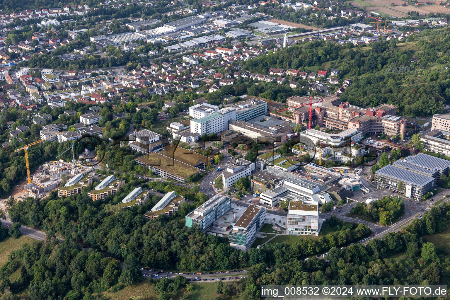 Vue d'oiseau de Hôpital universitaire Tübingen à Tübingen dans le département Bade-Wurtemberg, Allemagne