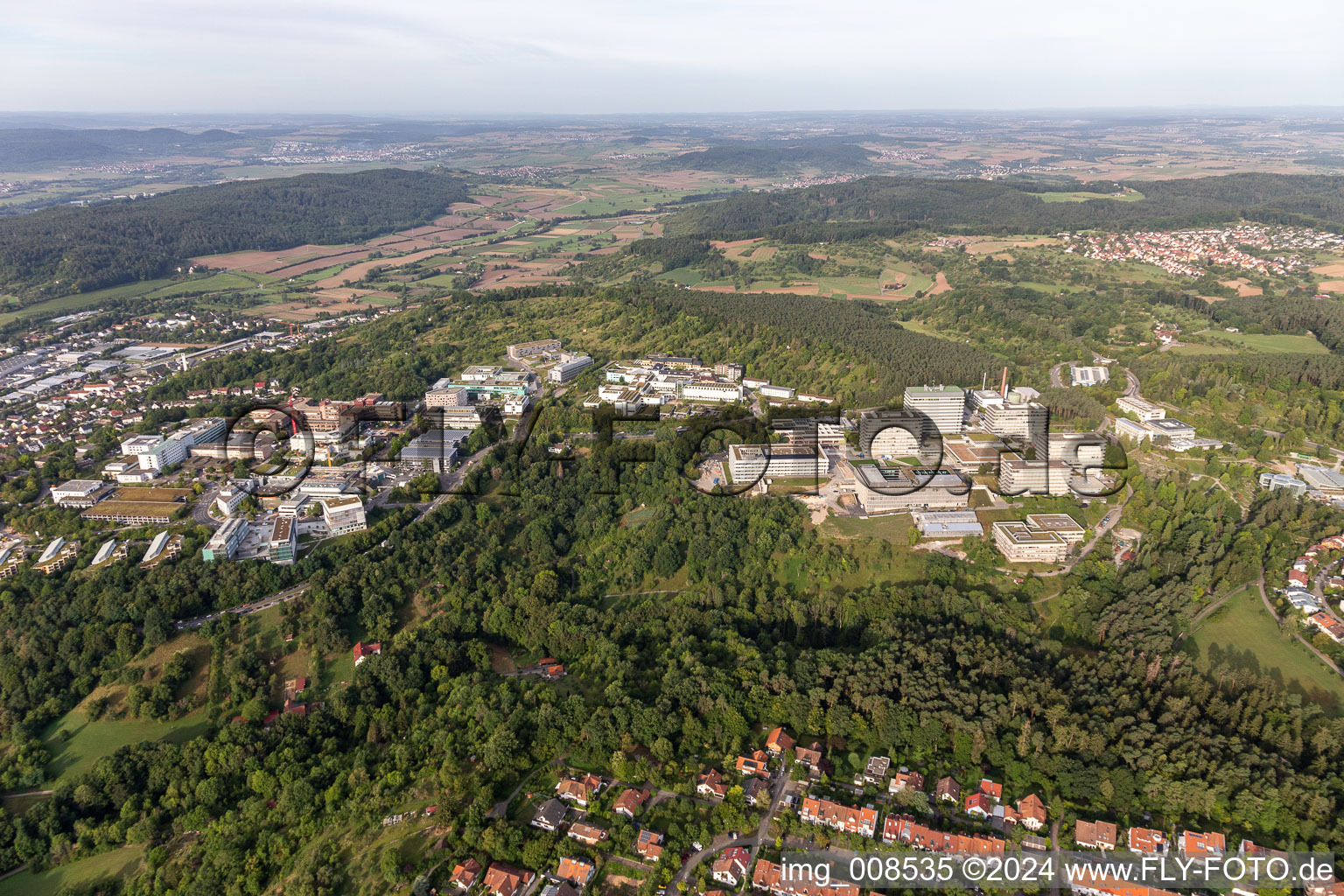 Vue d'oiseau de Clinique BG, Université et Hôpital Universitaire Tübingen à Tübingen dans le département Bade-Wurtemberg, Allemagne