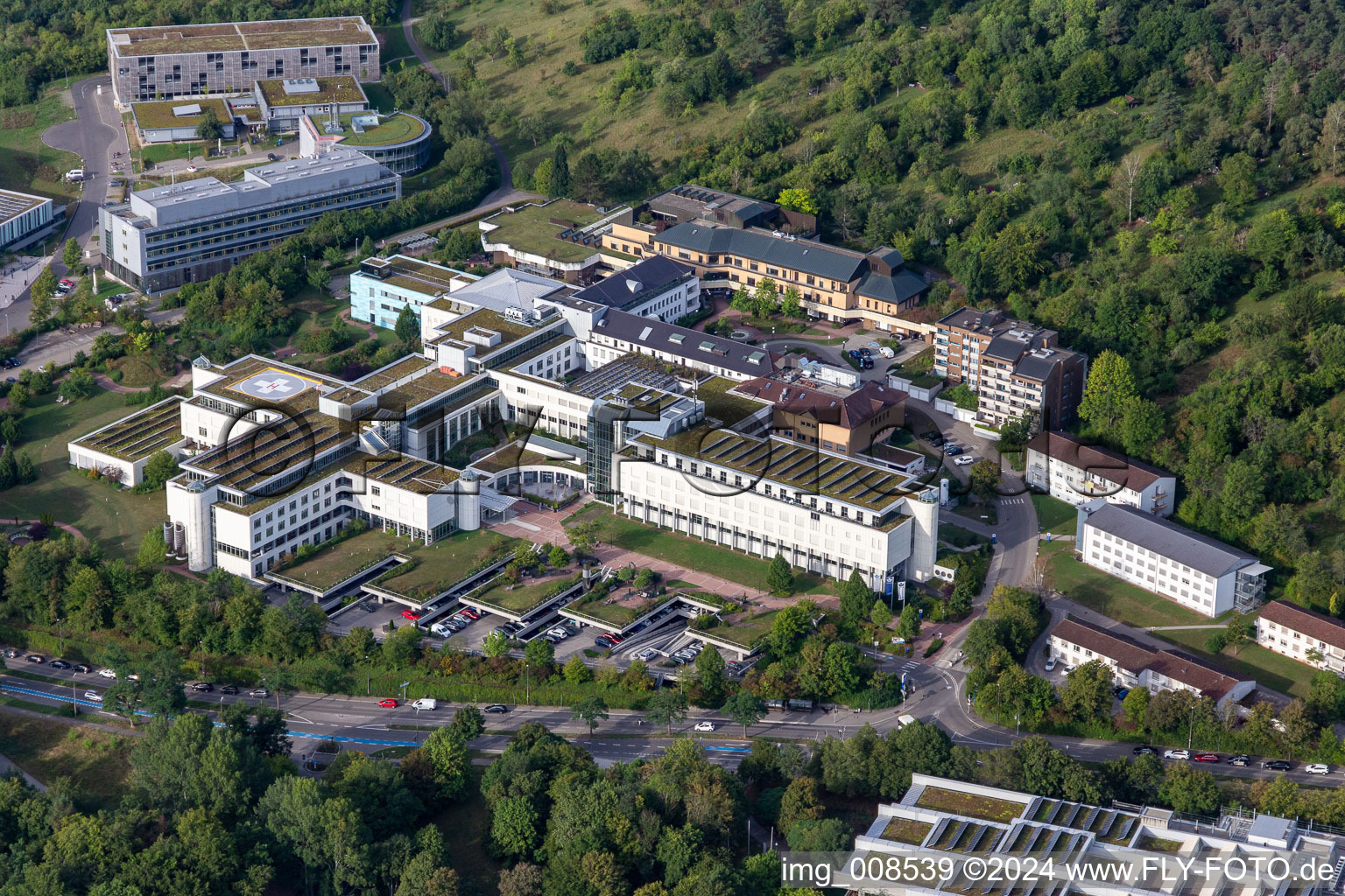 Clinique d'accidents BG Tübingen à Tübingen dans le département Bade-Wurtemberg, Allemagne d'en haut