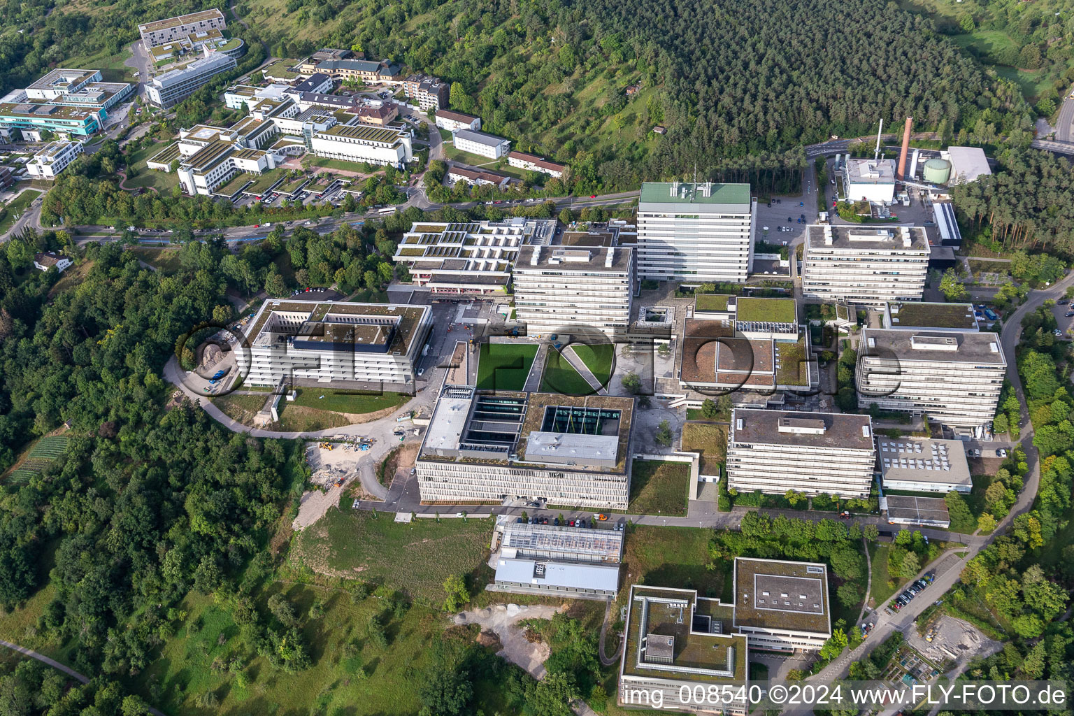 Université Tübingen à Tübingen dans le département Bade-Wurtemberg, Allemagne vue du ciel