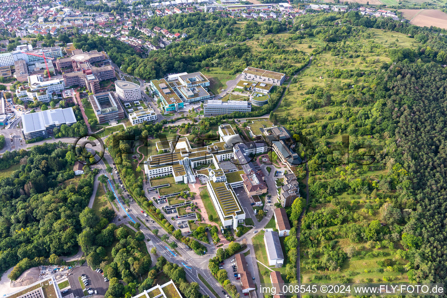 Clinique d'accidents BG Tübingen à le quartier Universität in Tübingen dans le département Bade-Wurtemberg, Allemagne depuis l'avion