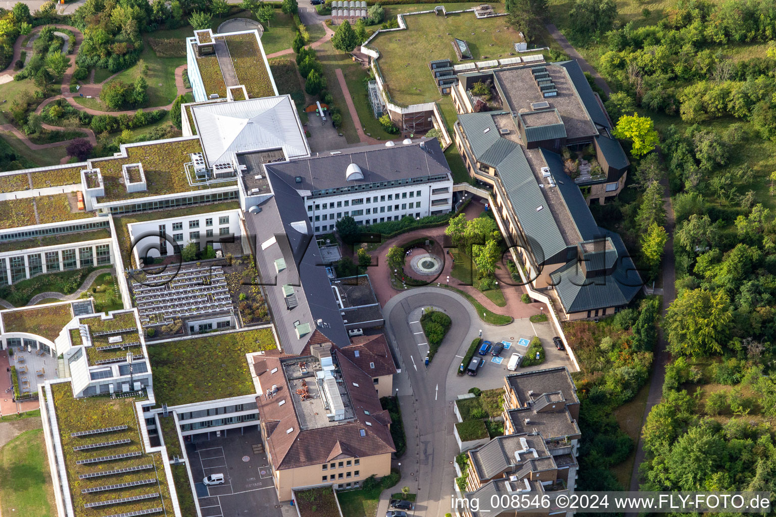 Vue aérienne de Salle d'urgence de l'hôpital "BG Klinik Tübingen à Tübingen dans le département Bade-Wurtemberg, Allemagne