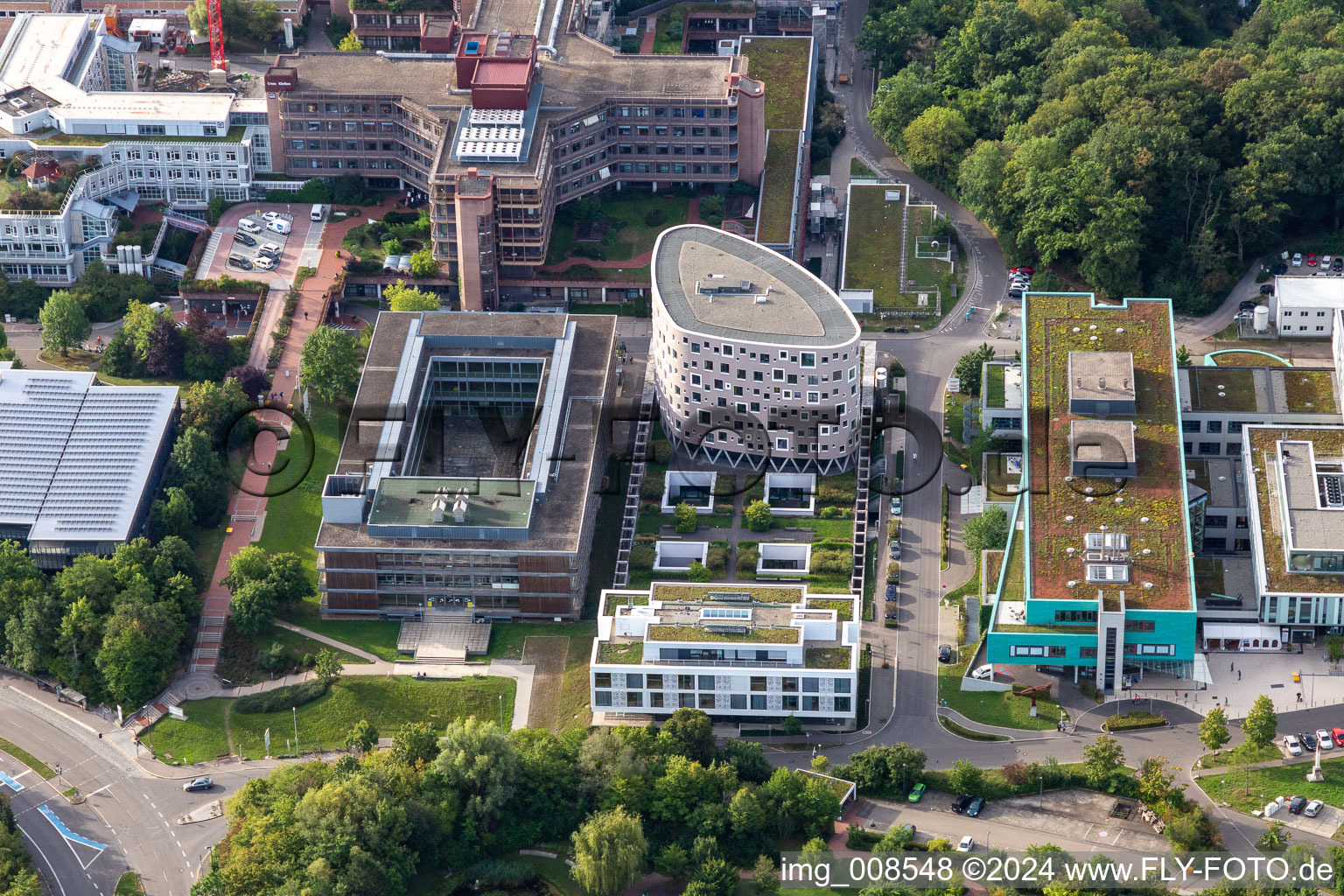 Enregistrement par drone de Hôpital universitaire Tübingen à le quartier Universität in Tübingen dans le département Bade-Wurtemberg, Allemagne