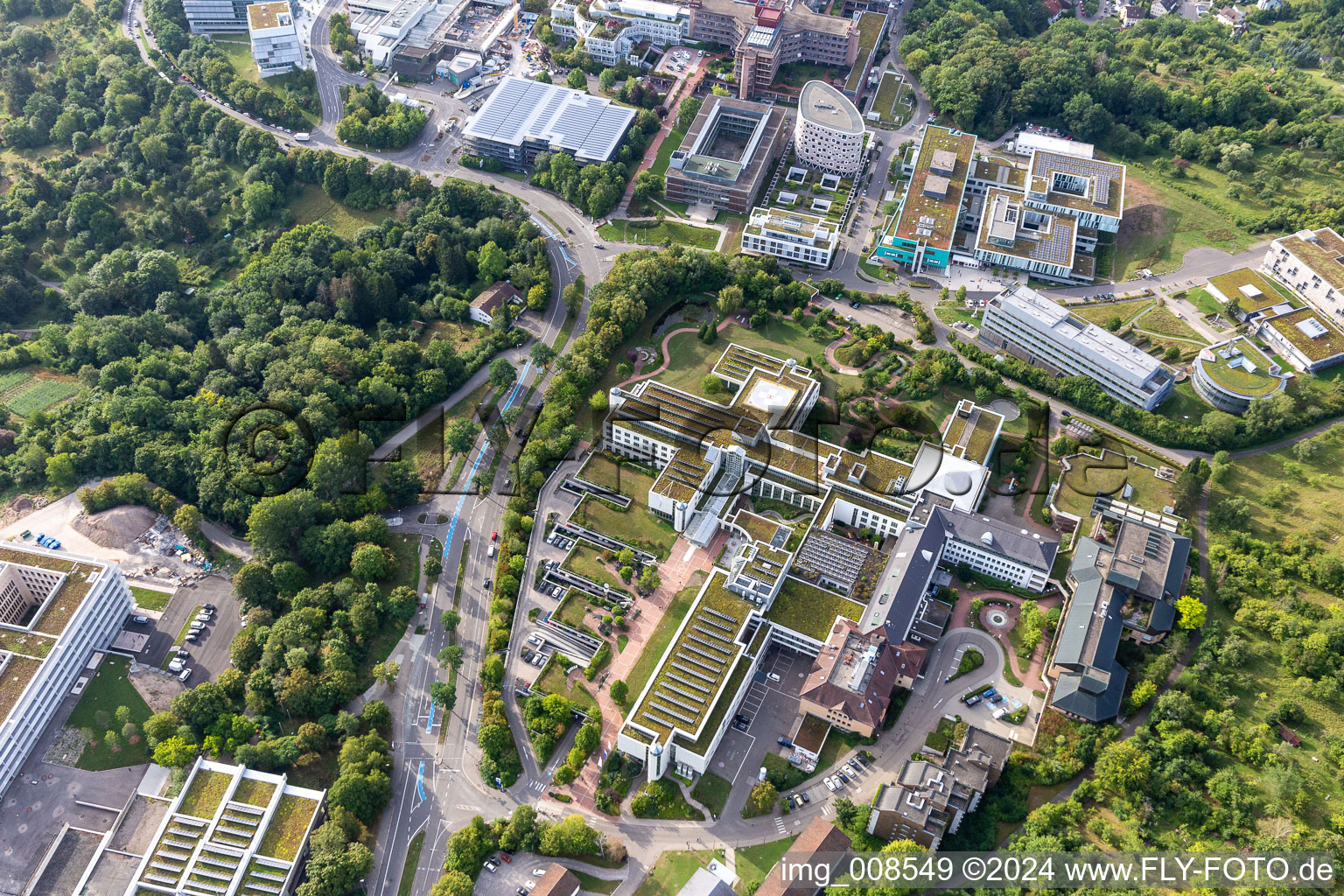 Clinique d'accidents BG Tübingen à Tübingen dans le département Bade-Wurtemberg, Allemagne vue d'en haut