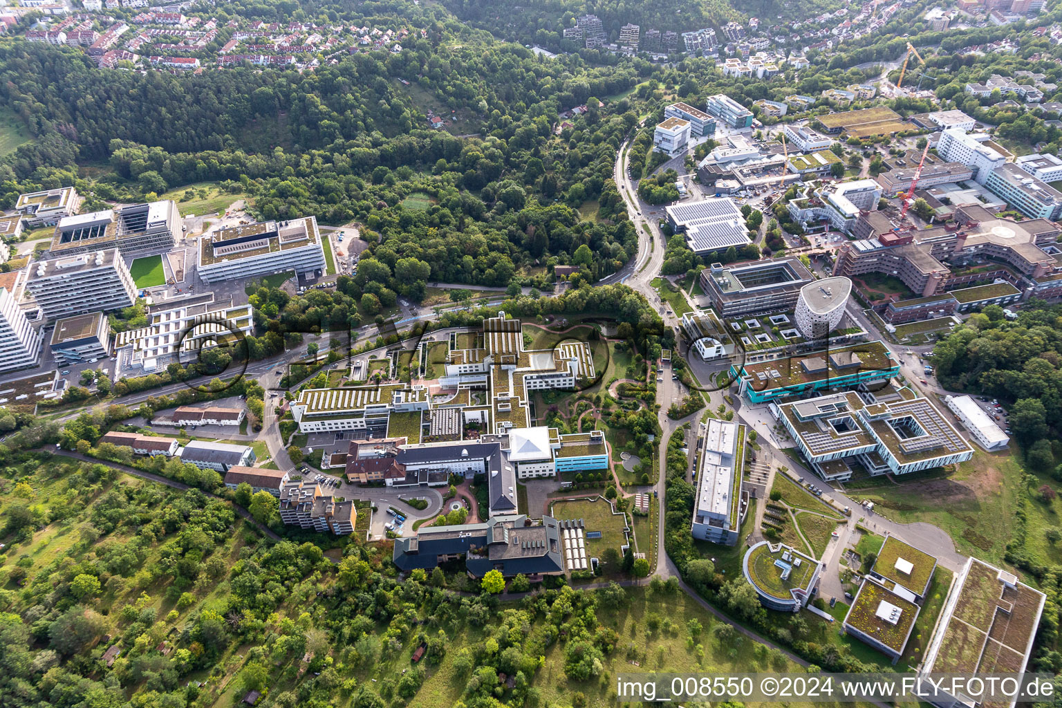 Clinique d'accidents BG Tübingen à Tübingen dans le département Bade-Wurtemberg, Allemagne depuis l'avion