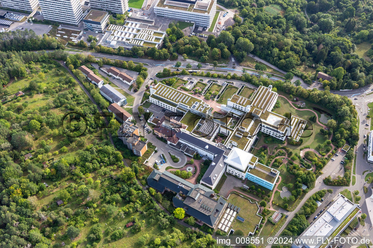 Vue d'oiseau de Clinique d'accidents BG Tübingen à le quartier Universität in Tübingen dans le département Bade-Wurtemberg, Allemagne