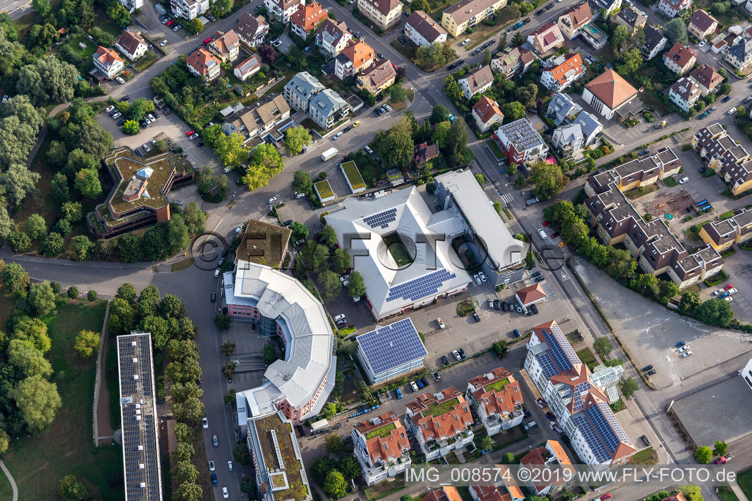 Vue aérienne de ACAIMANIE à le quartier Feuerhägle in Tübingen dans le département Bade-Wurtemberg, Allemagne