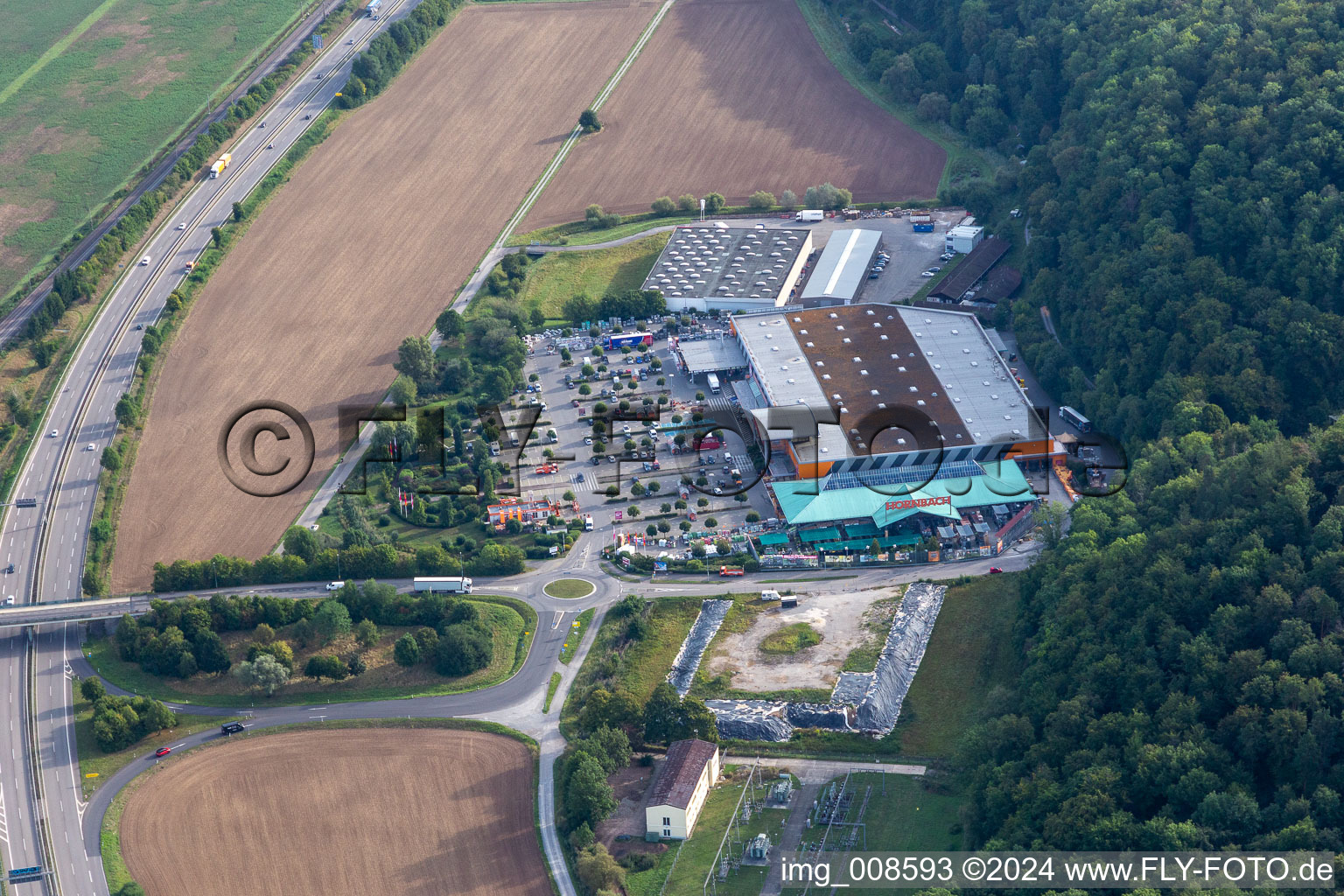 Vue aérienne de Parc Hornbach à Tübingen dans le département Bade-Wurtemberg, Allemagne