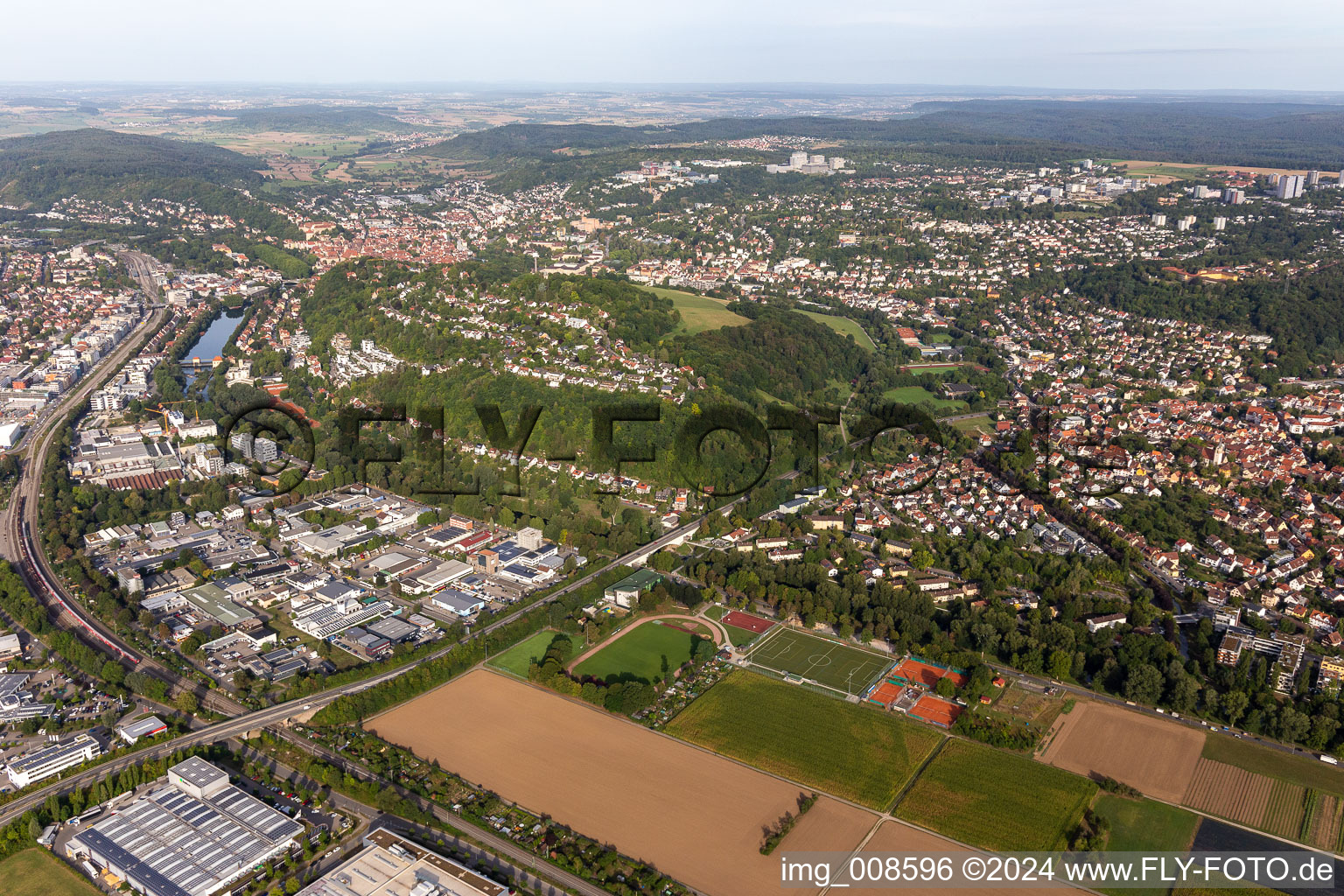 Vue aérienne de Osterberg à Tübingen dans le département Bade-Wurtemberg, Allemagne