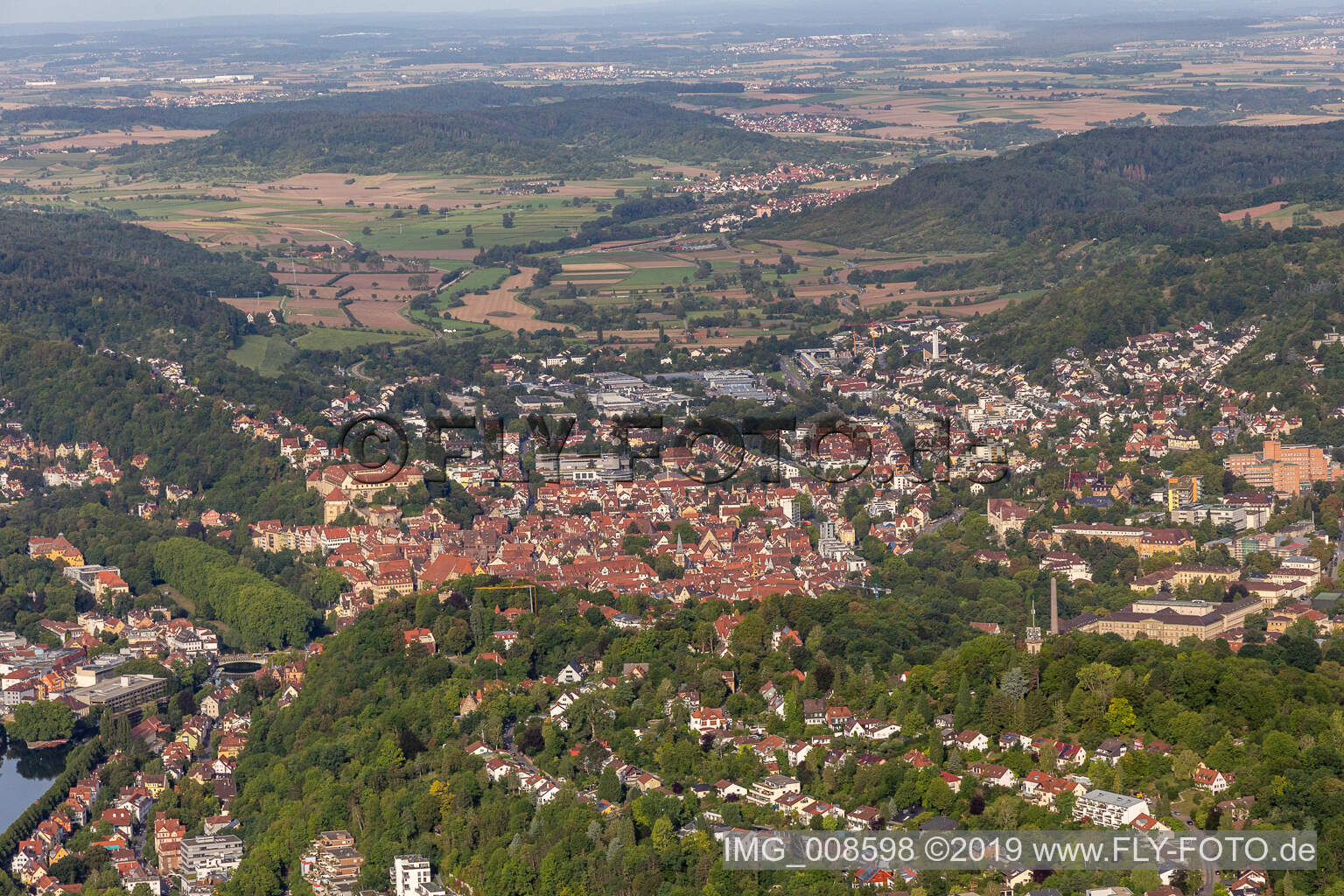 Vue aérienne de Vieille ville à Tübingen dans le département Bade-Wurtemberg, Allemagne