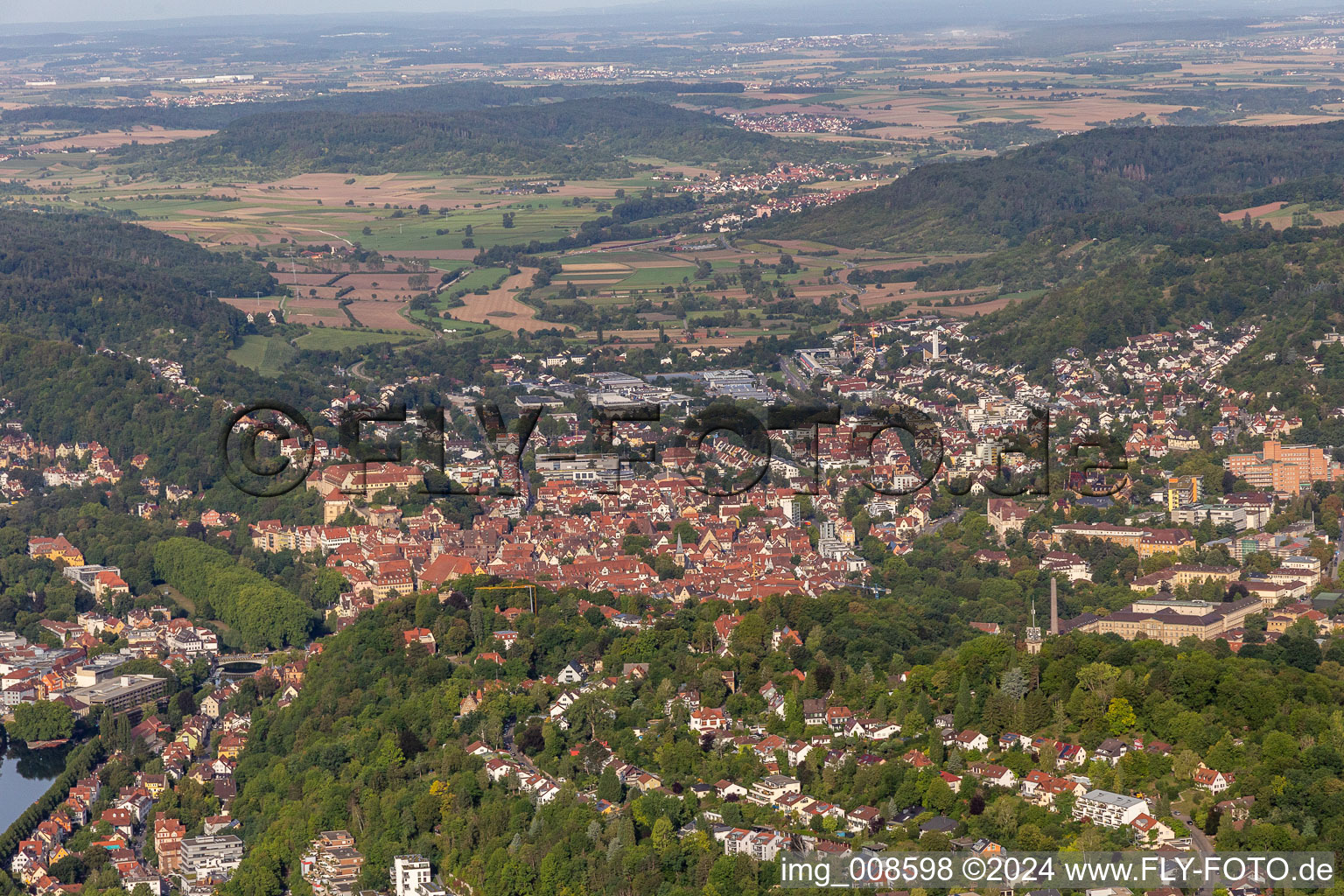 Vue aérienne de Vieille ville à Tübingen dans le département Bade-Wurtemberg, Allemagne